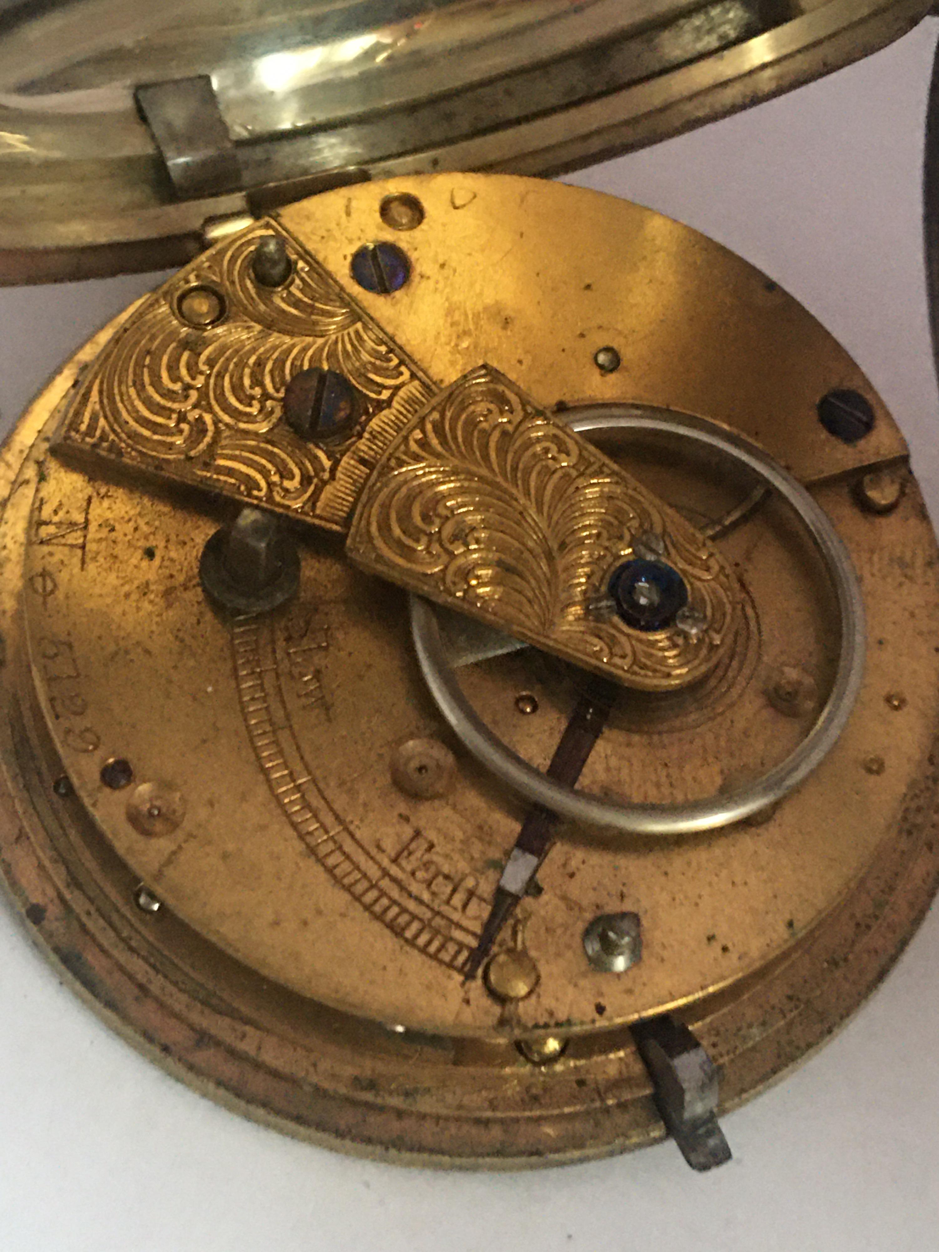 Antique Key Winding Silver Pocket Watch 2