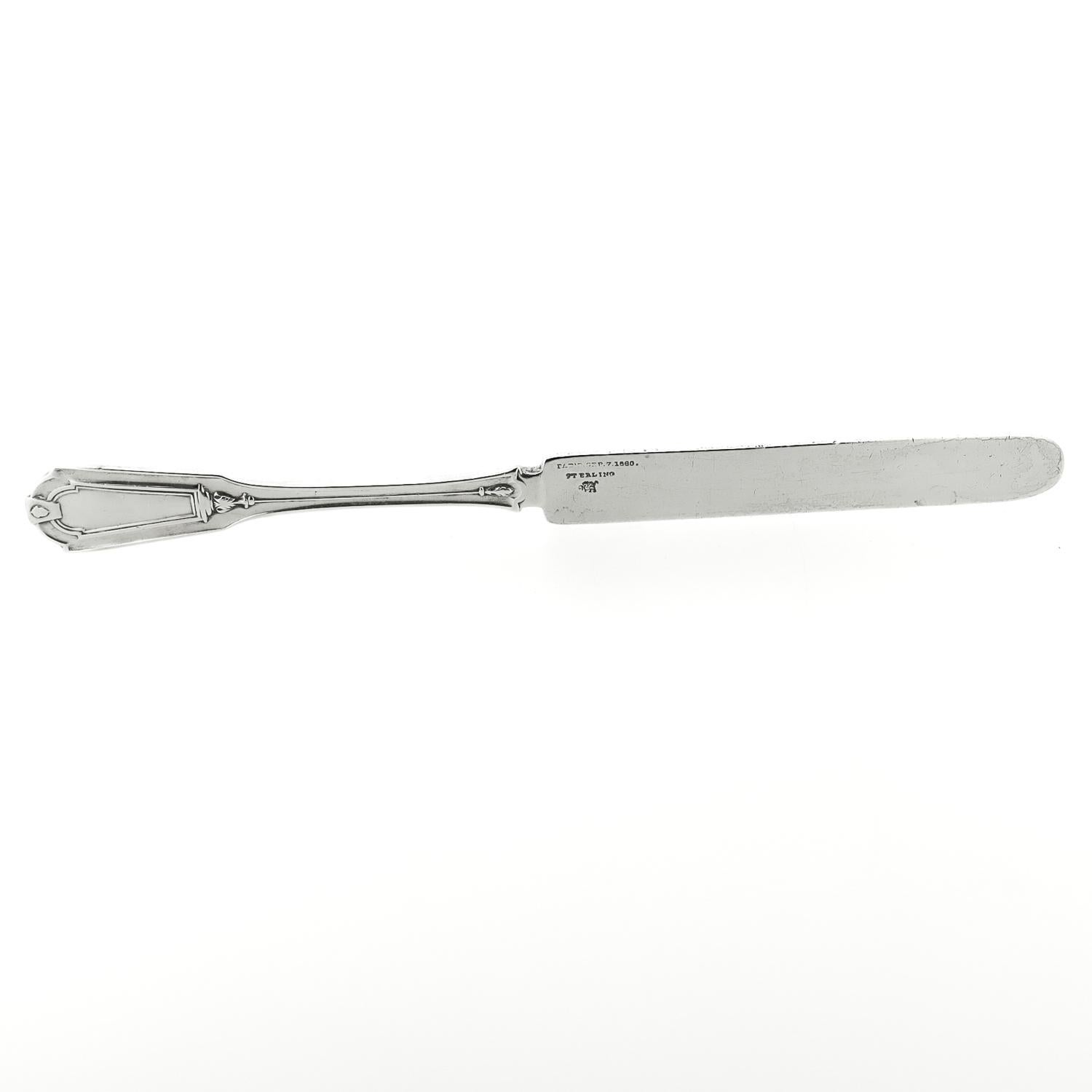Antico set di forchette, coltelli e cucchiai in argento 925 Keystone by Whiting Youth in vendita 3
