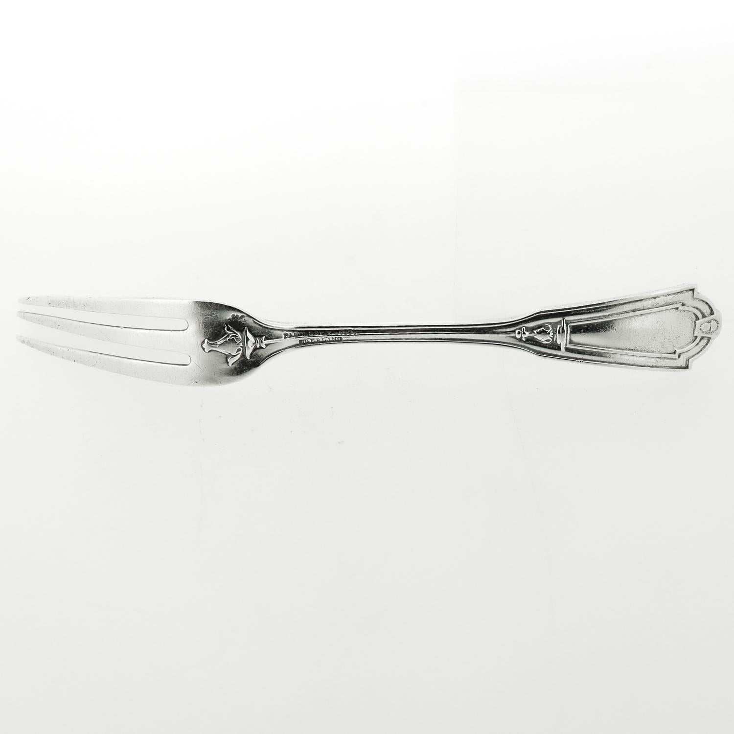 Antico set di forchette, coltelli e cucchiai in argento 925 Keystone by Whiting Youth in vendita 1