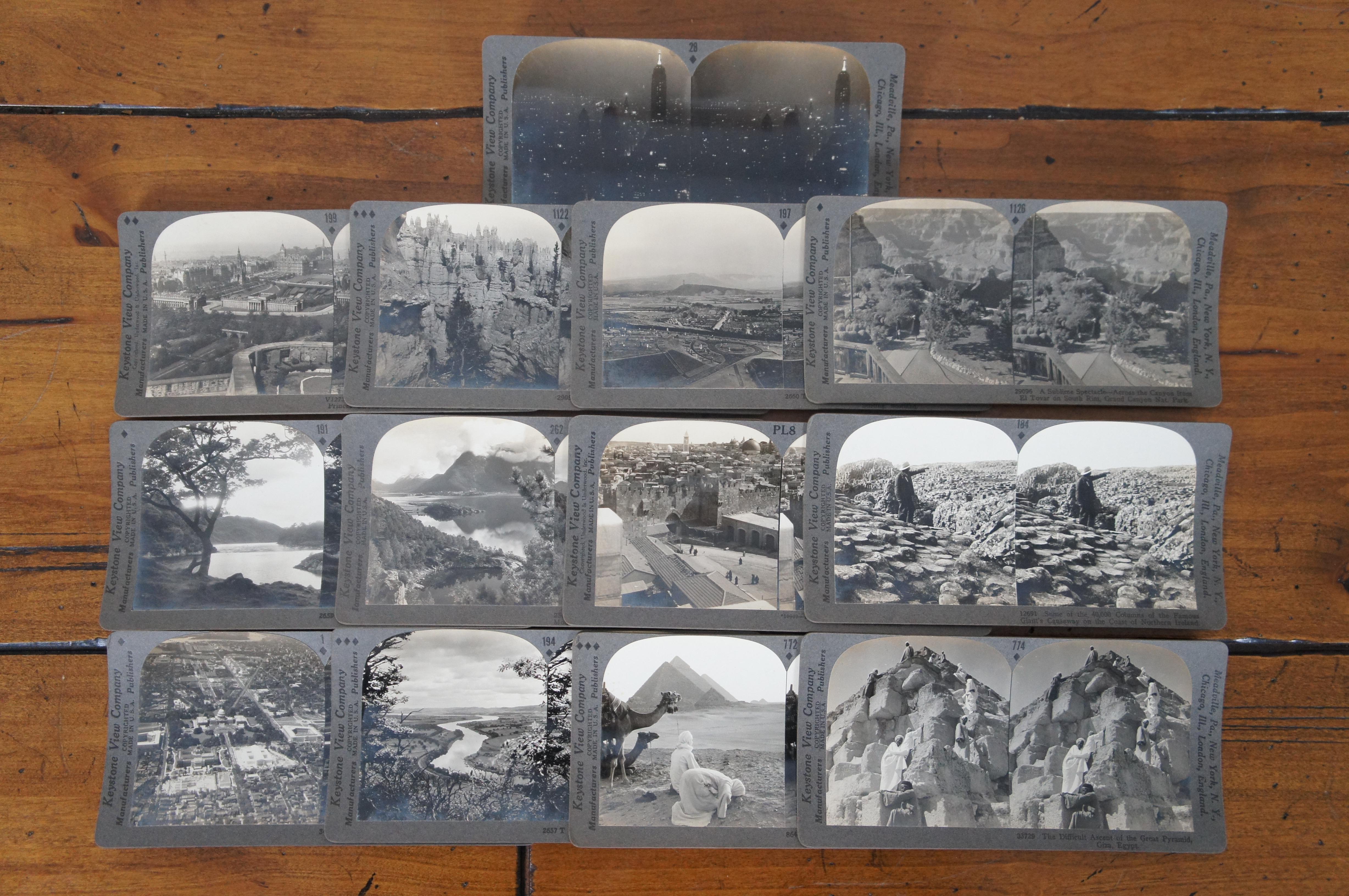 Antique Keystone View Stereo Viewer Stereoscope World Tour Family Photos 2