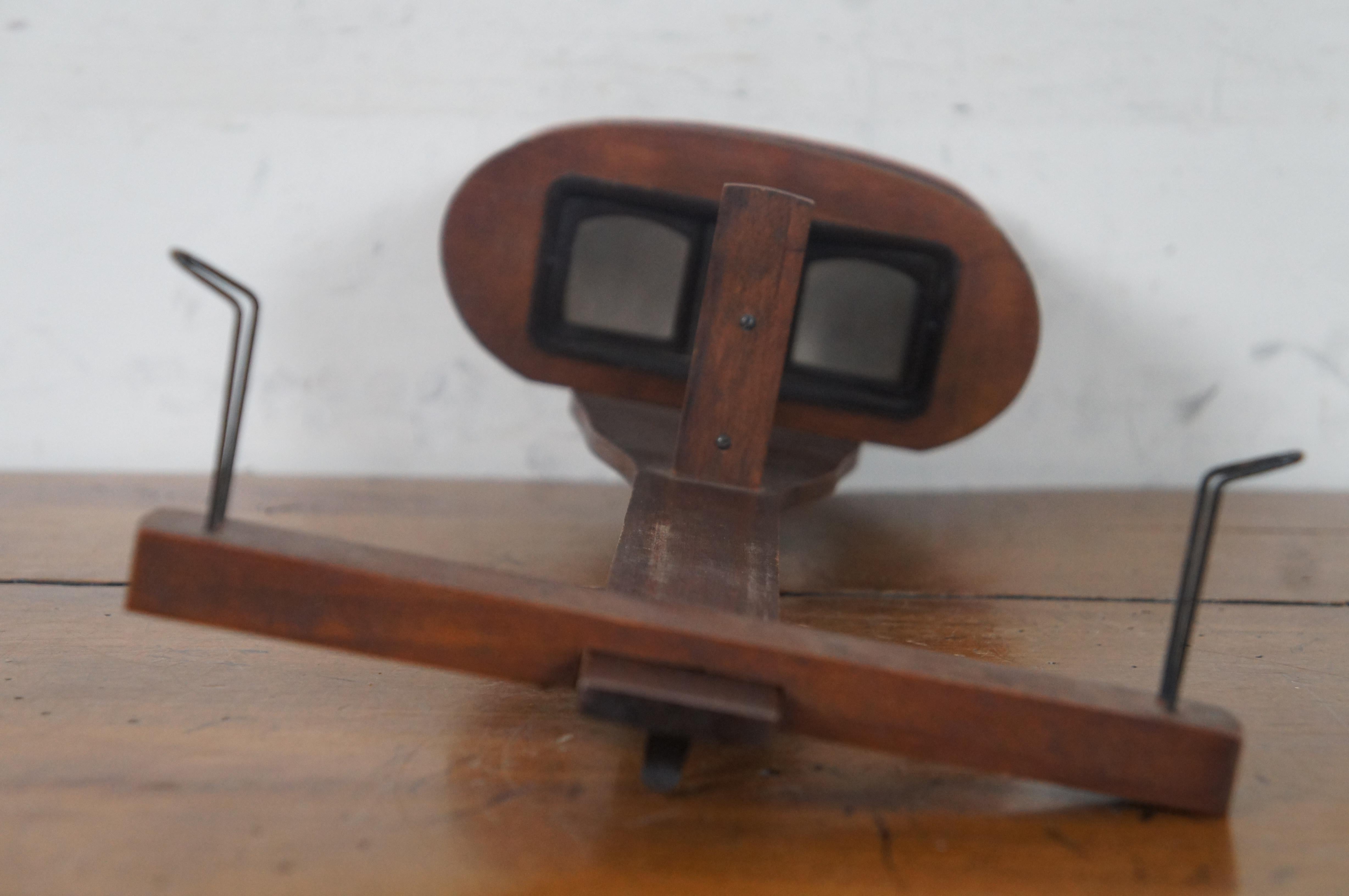 Edwardian Antique Keystone View Stereo Viewer Stereoscope World Tour Family Photos