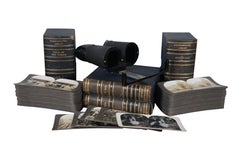 Antique Keystone View Stereoscope Library Book Slides Images World War
