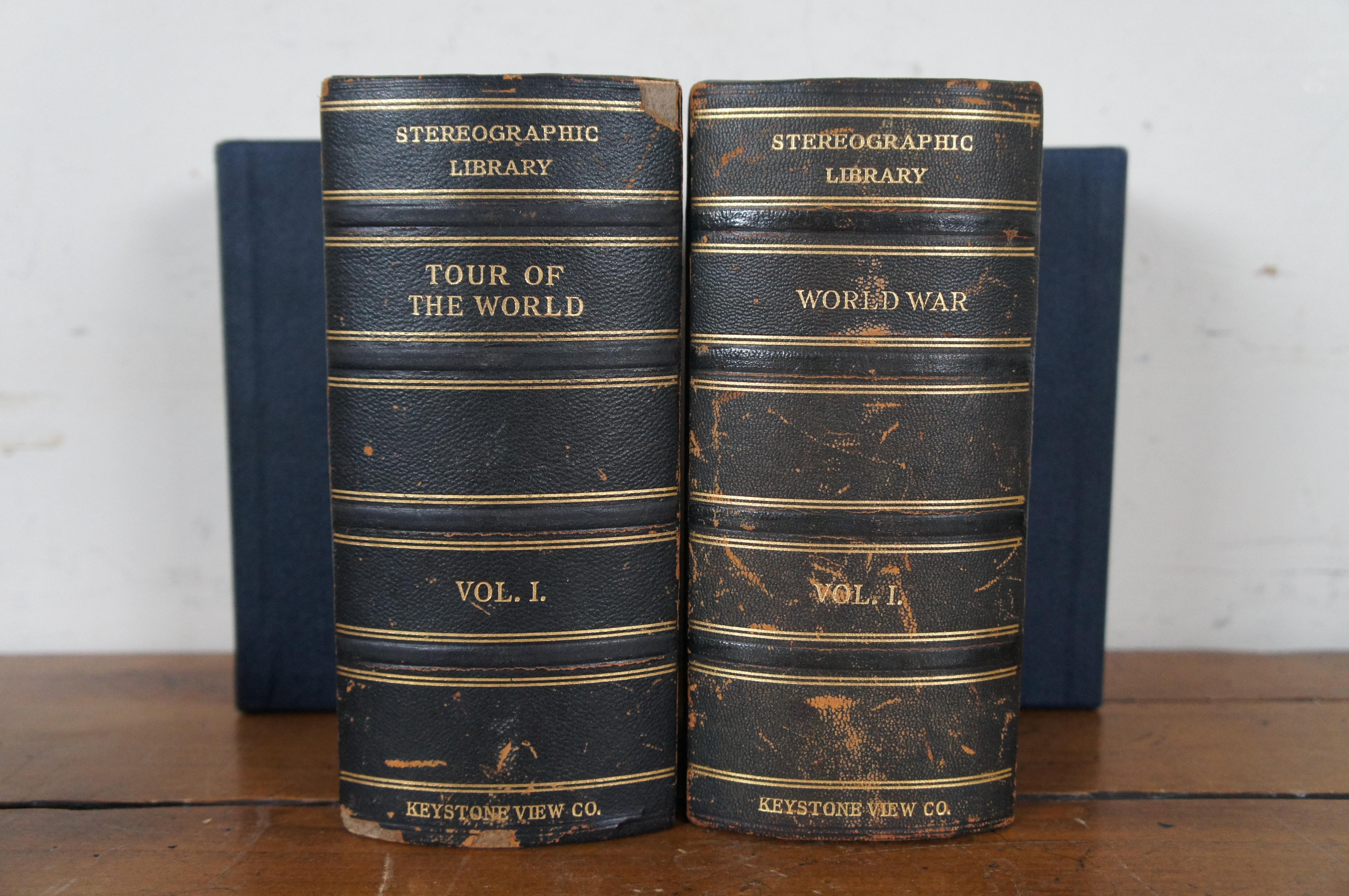 Stéréoscope antique Keystone View Library Book Slides Images World War Bon état - En vente à Dayton, OH