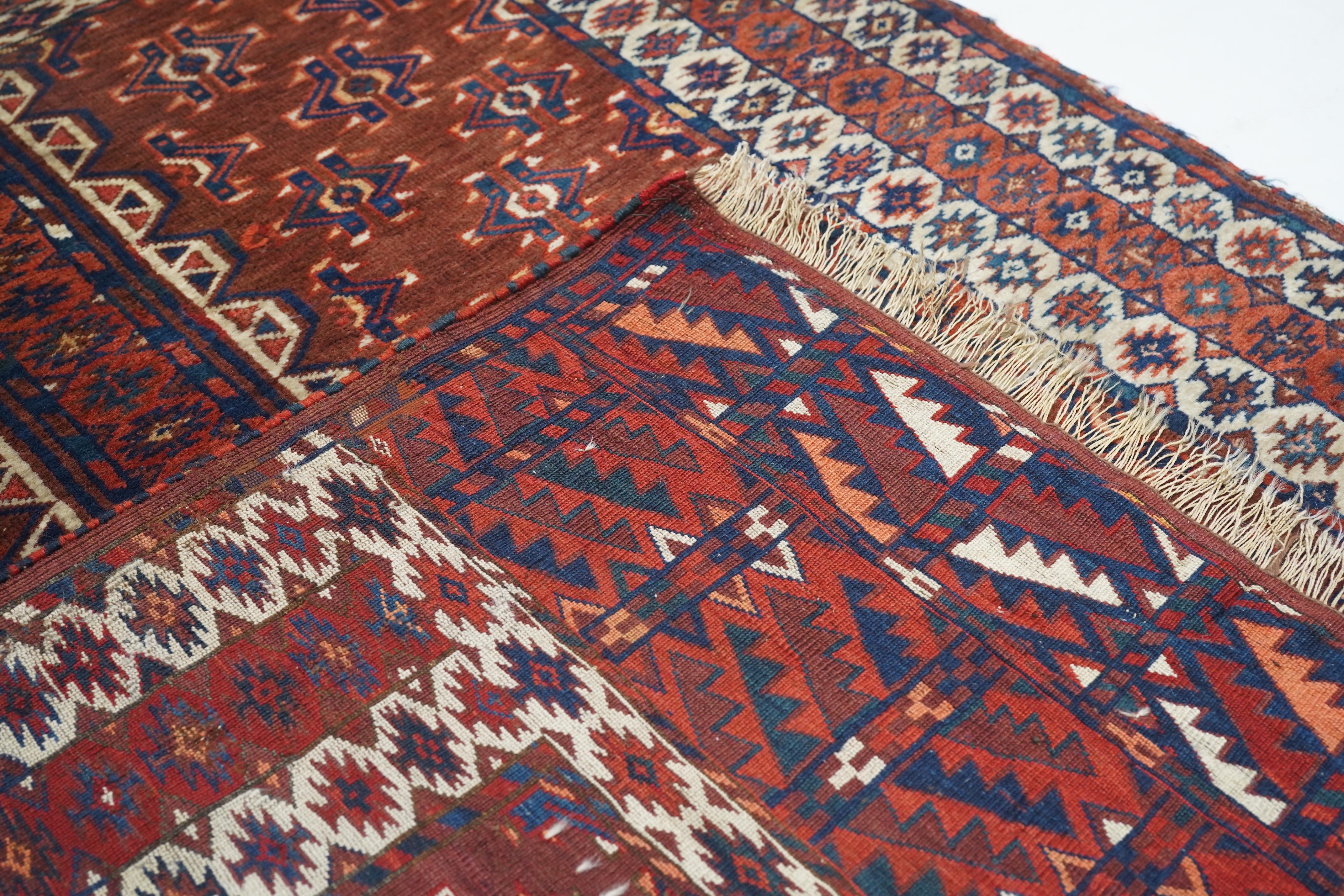 Antique Khachli Bokhara Rug 4'2'' x 5'2'' For Sale 4