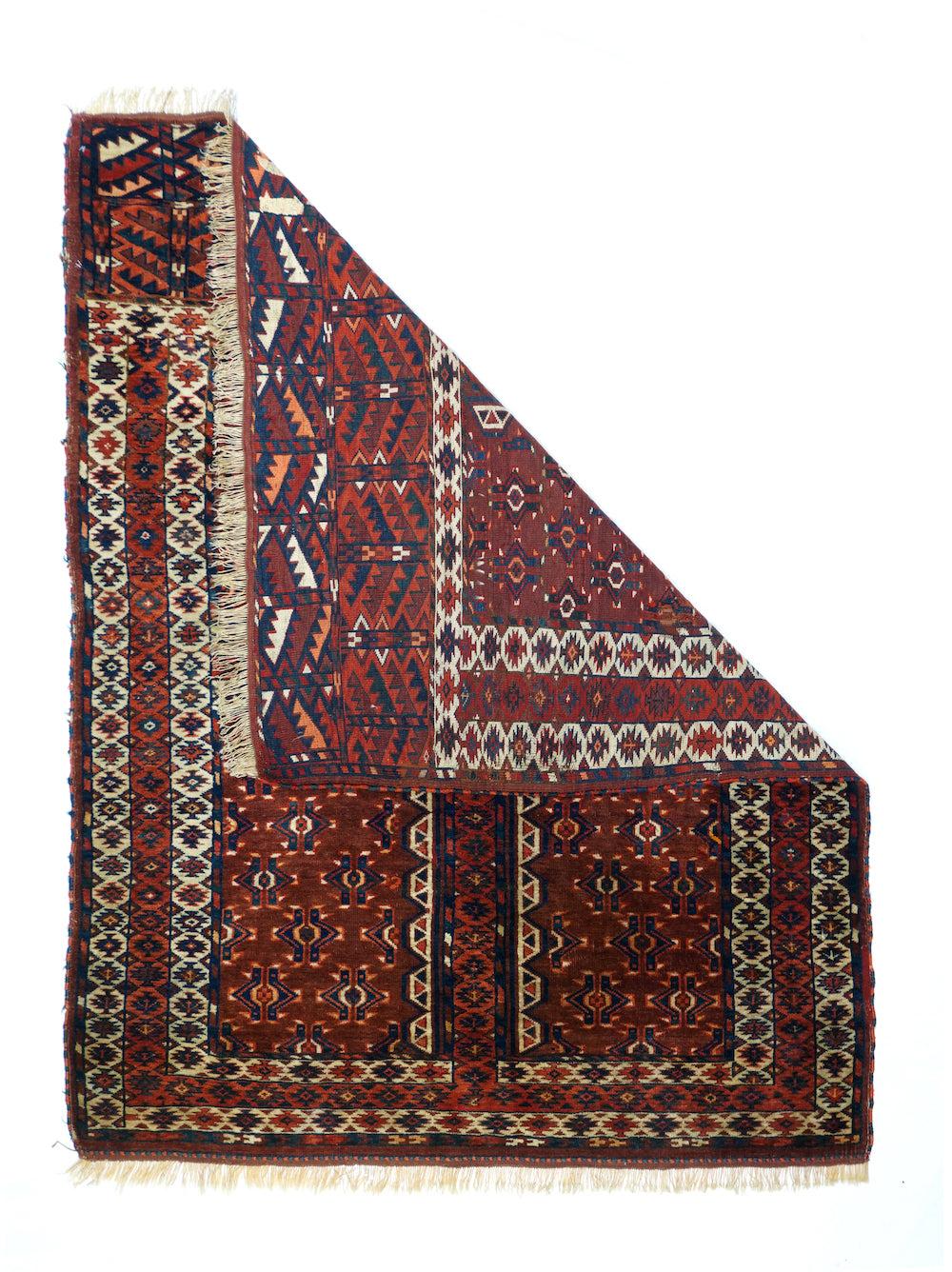 Antique Khachli Bokhara Rug 4'2'' x 5'2''. 