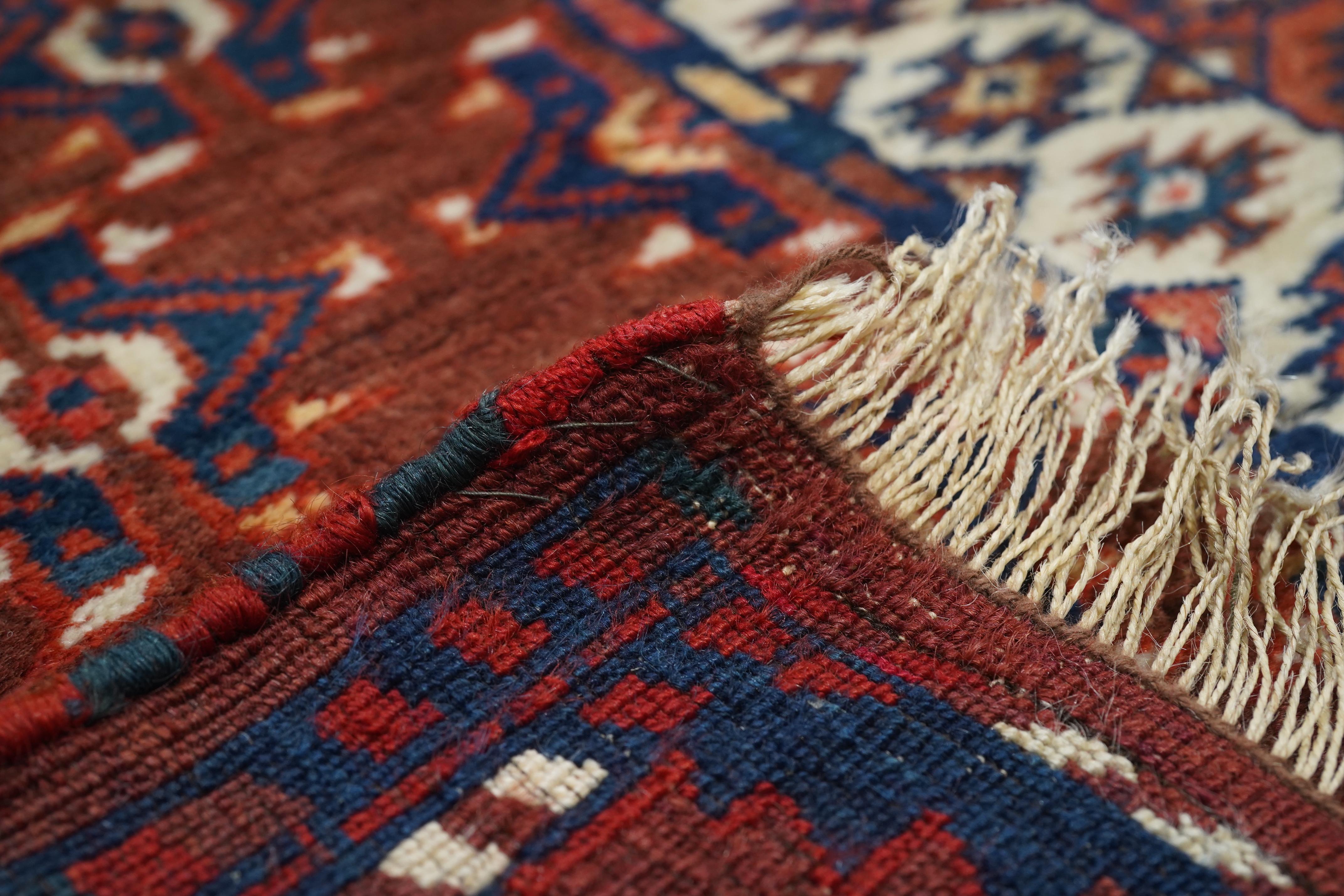 Antique Khachli Bokhara Rug 4'2'' x 5'2'' For Sale 3