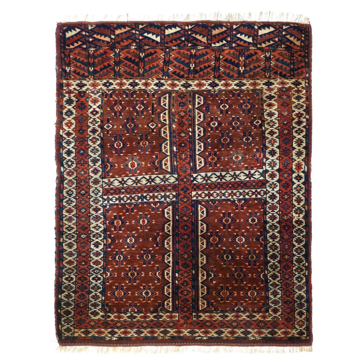Antique Khachli Bokhara Rug 4'2'' x 5'2''