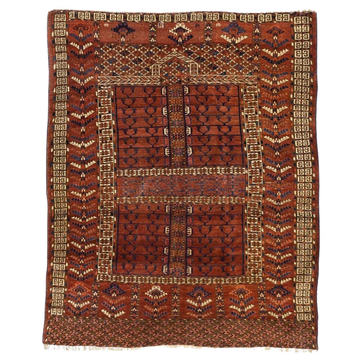 Antique Khachli Bokhara Rug 4'3" x 5’1"