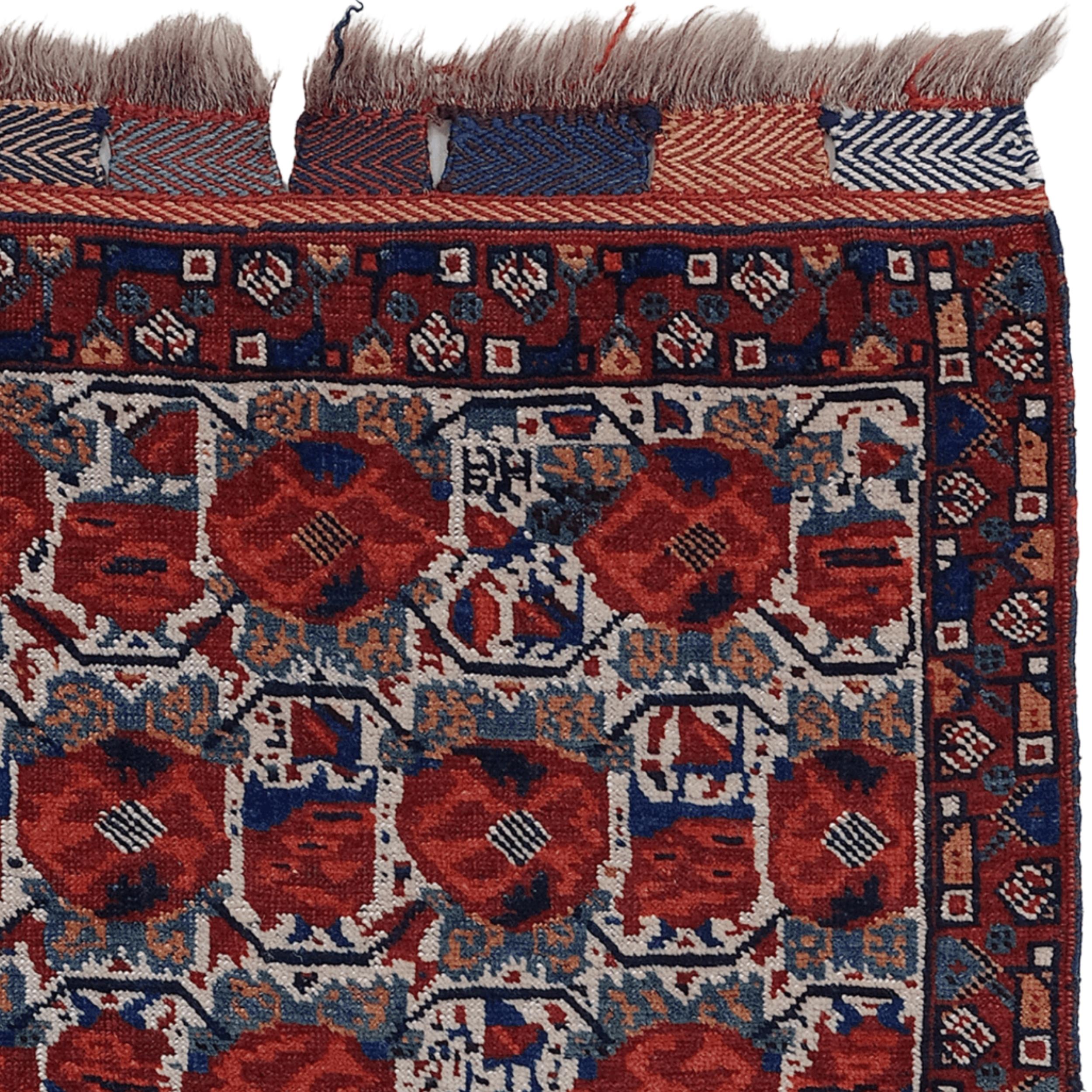 Antikes Khamseh-Taschengesicht - Spätes 19. Jahrhundert (Handgeknüpft)