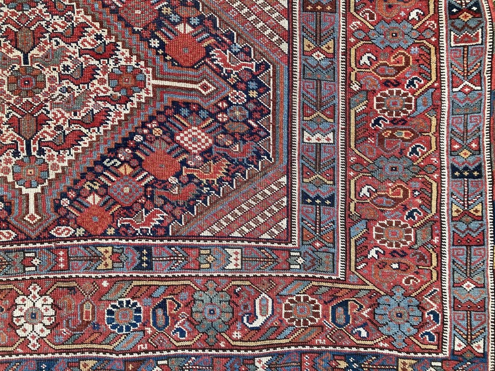 Tappeto antico Khamseh 1,78m X 1,45m in vendita 1