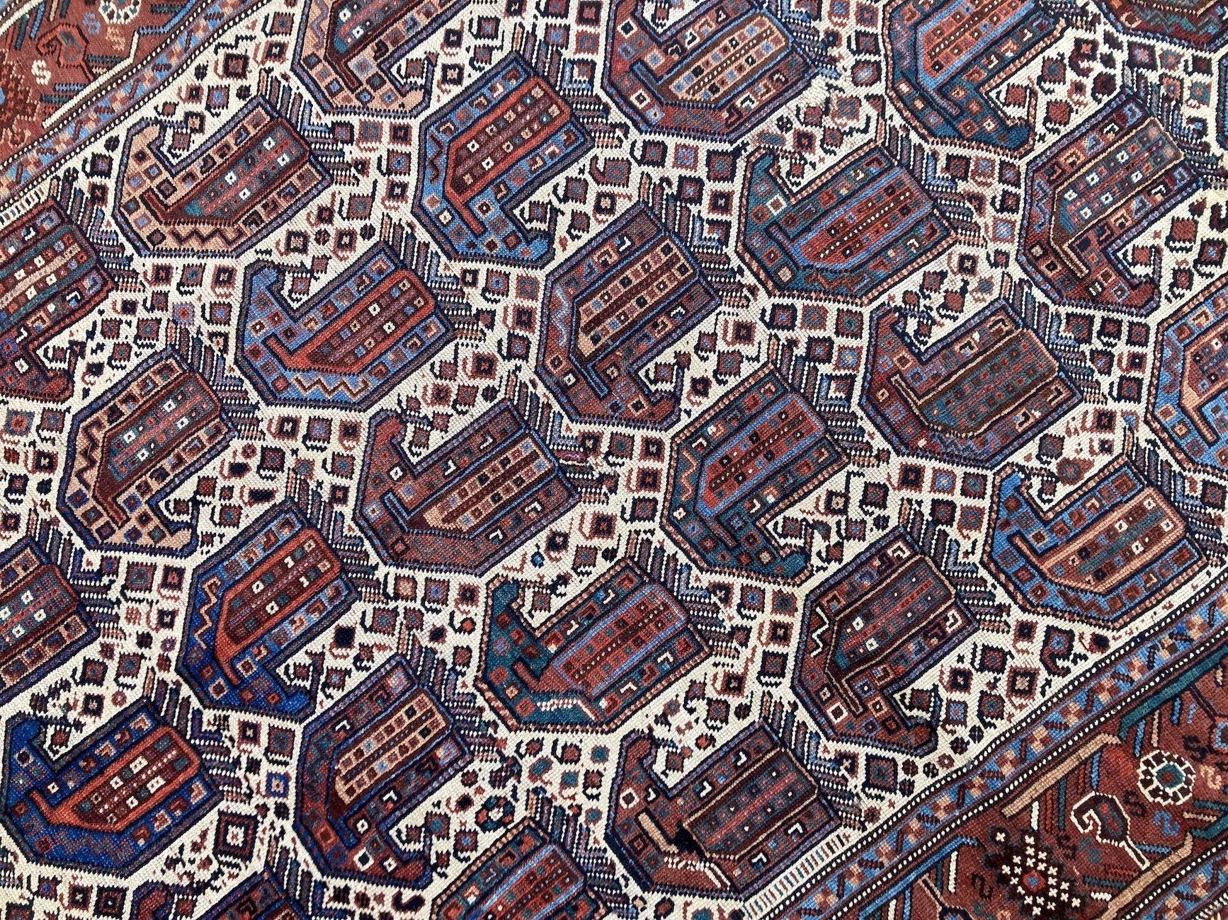 Antiker Khamseh-Teppich 1,90 m x 1,39 m im Angebot 5