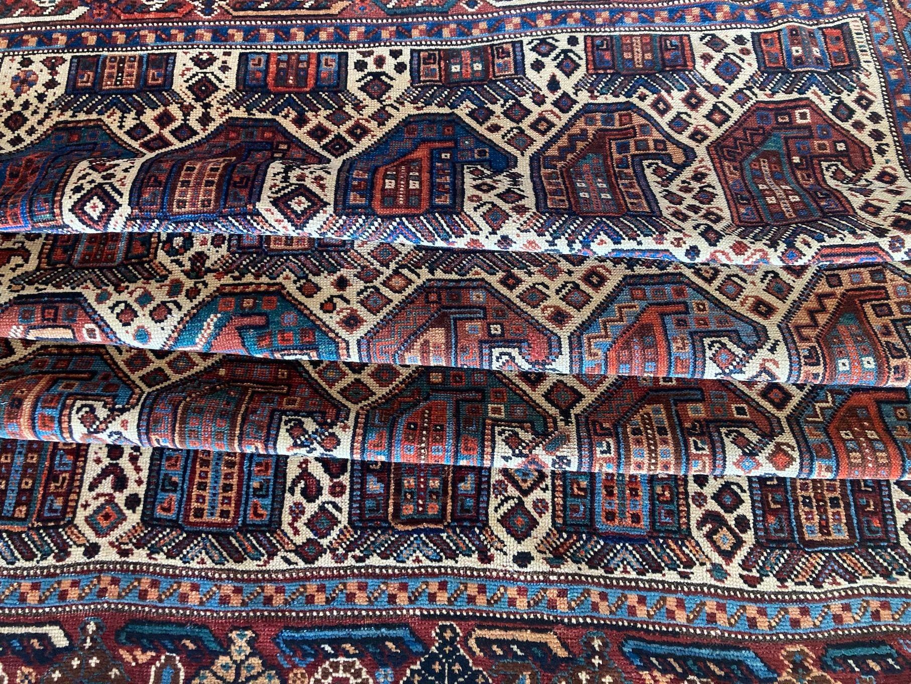 Antiker Khamseh-Teppich 1,90 m x 1,39 m im Angebot 8
