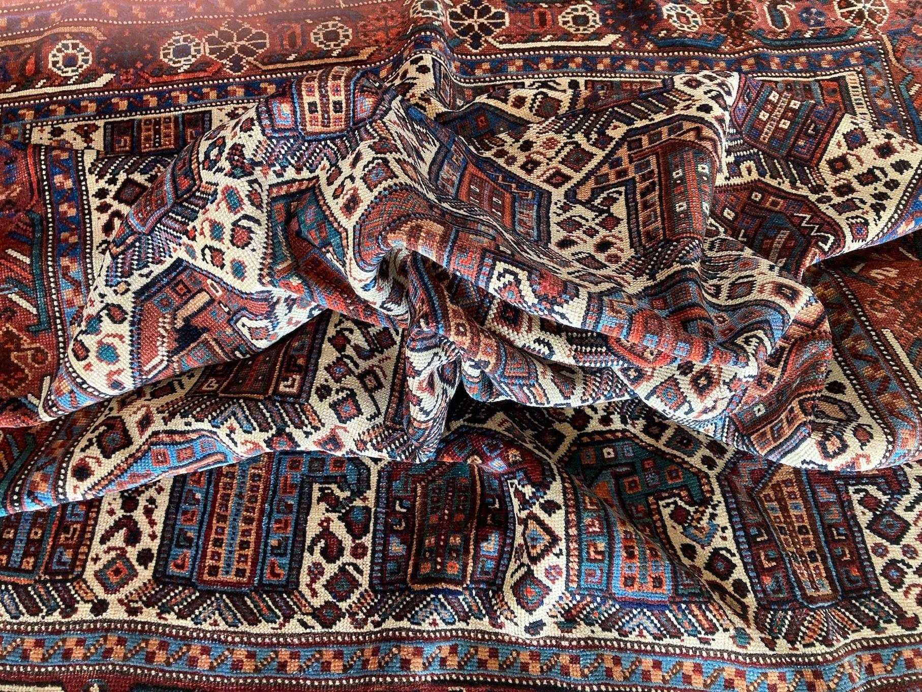 Antique Khamseh Rug 1.90m x 1.39m For Sale 9