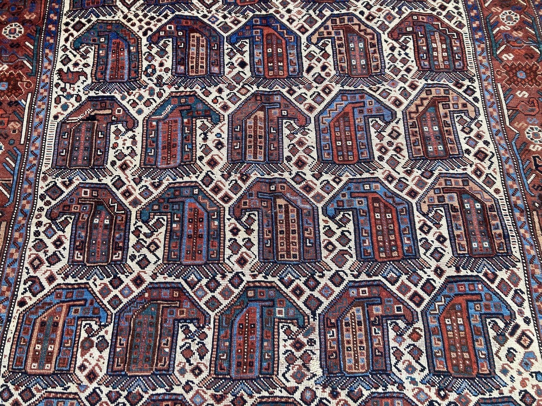 Antiker Khamseh-Teppich 1,90 m x 1,39 m im Angebot 2