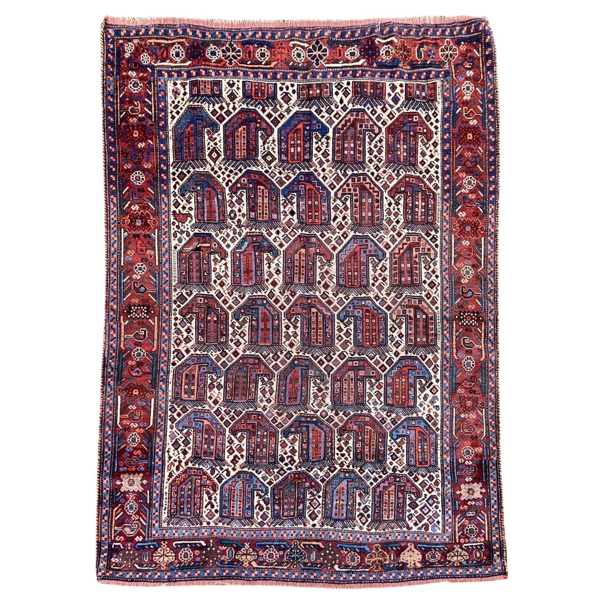 Antiker Khamseh-Teppich 1,90 m x 1,39 m im Angebot