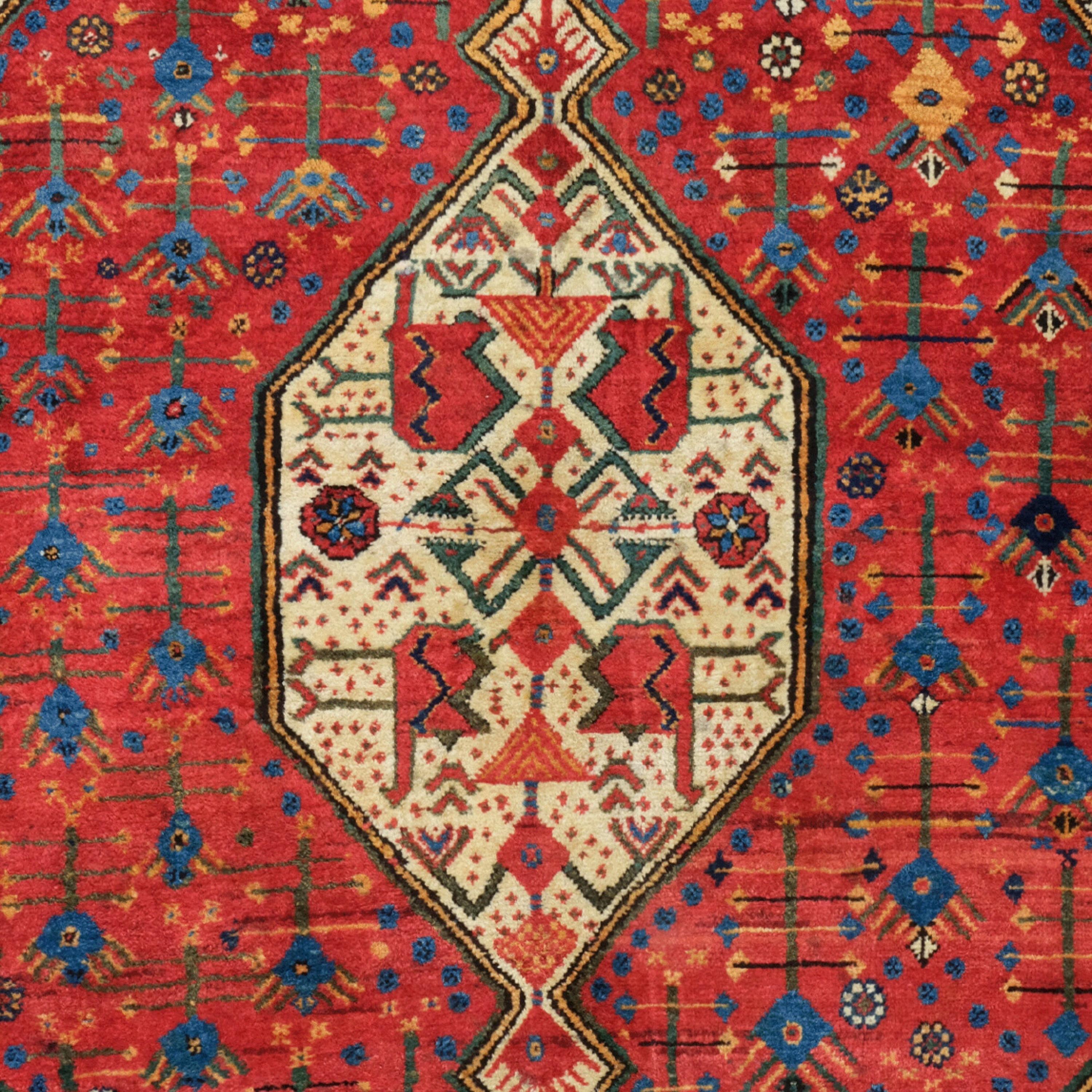 Persian Antique Khamseh Rug - 19th Century Khamseh Rug, Antique Rug, Antique Wool Rug For Sale