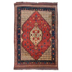 Antiker Khamseh-Teppich - 19. Jahrhundert Khamseh-Teppich, antiker Teppich, antiker Teppich, antiker Wollteppich