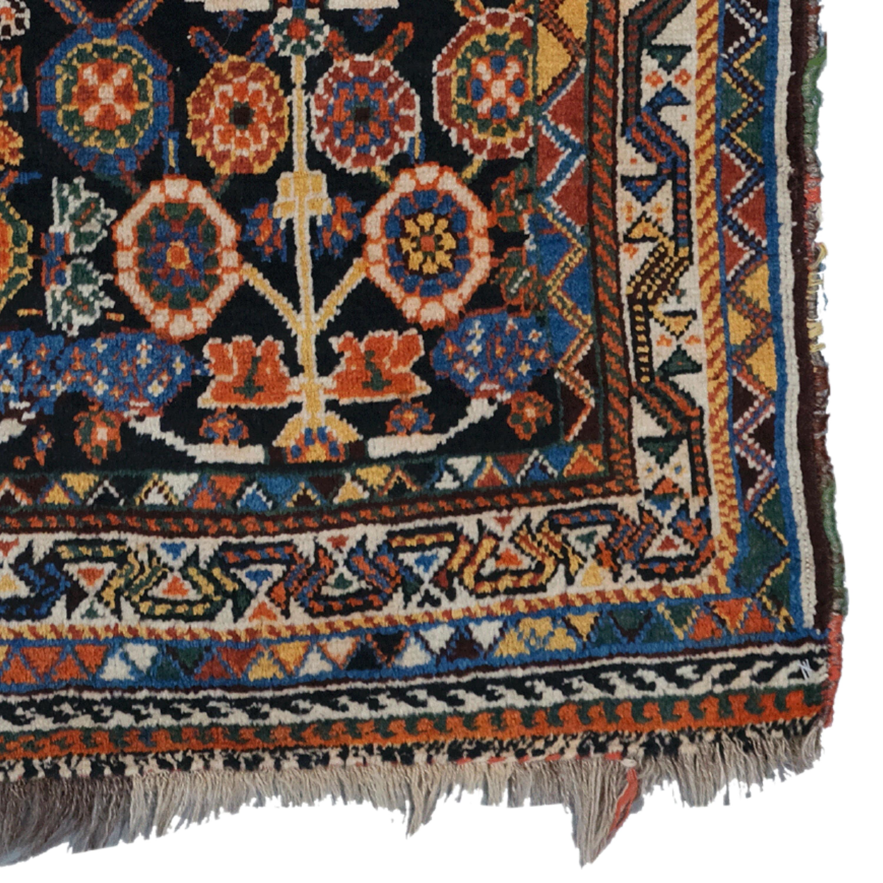 Wool Antique Khamseh Rug - 19th Century Khamseh Rug, Antique Rug For Sale