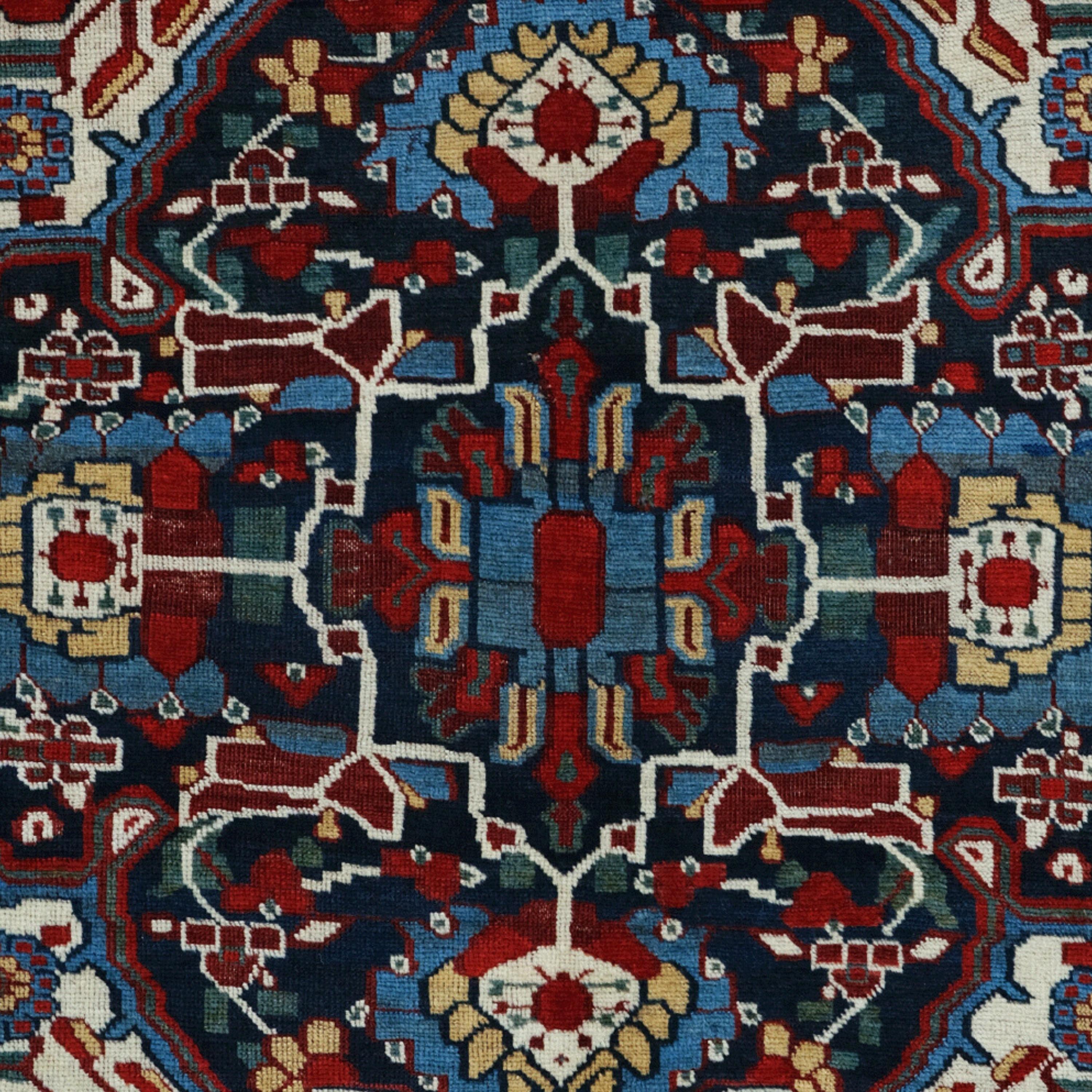 Persian Antique Khamseh Rug - 19th Century Khamseh Rug, Handwoven Rug, Antique Rug For Sale