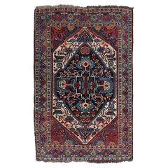 Antiker Khamseh-Teppich - Khamseh-Teppich aus dem 19. Jahrhundert, handgewebter Teppich, antiker Teppich