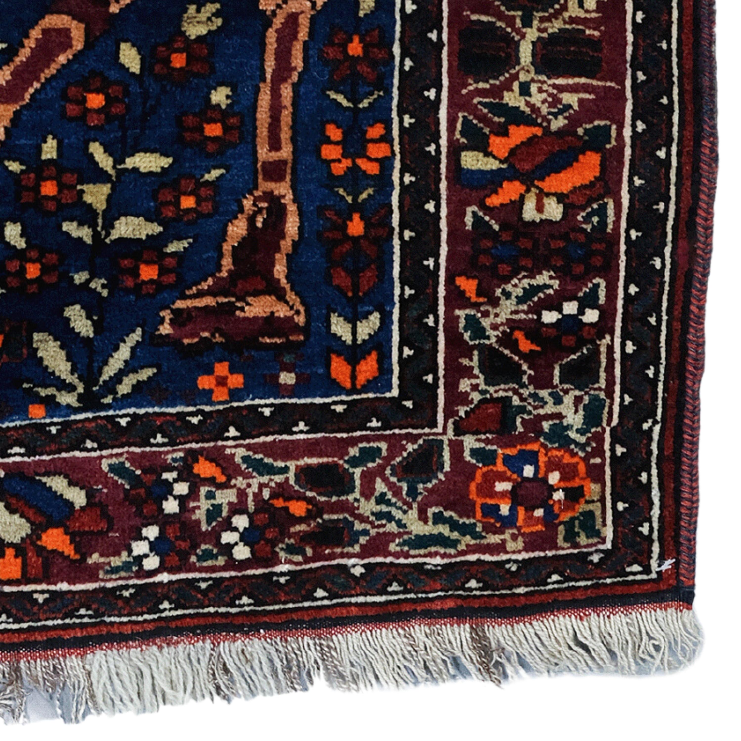 Wool Antique Khamseh Rug - 19th Century Khamseh Rug, Hanwoven Rug, Antique Rug For Sale