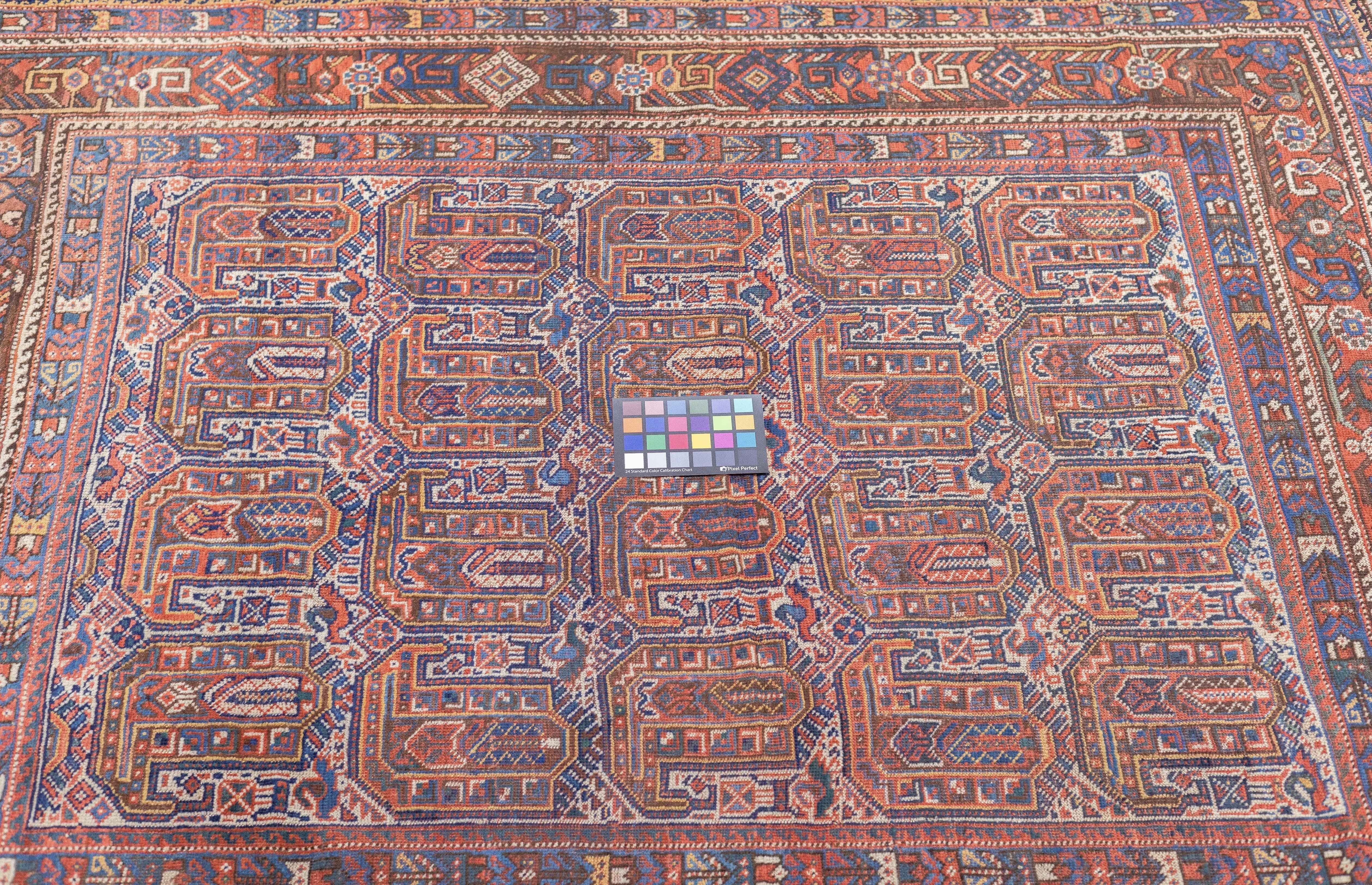 Antique Khamseh Rug 4'10'' x 5'11'' For Sale 3