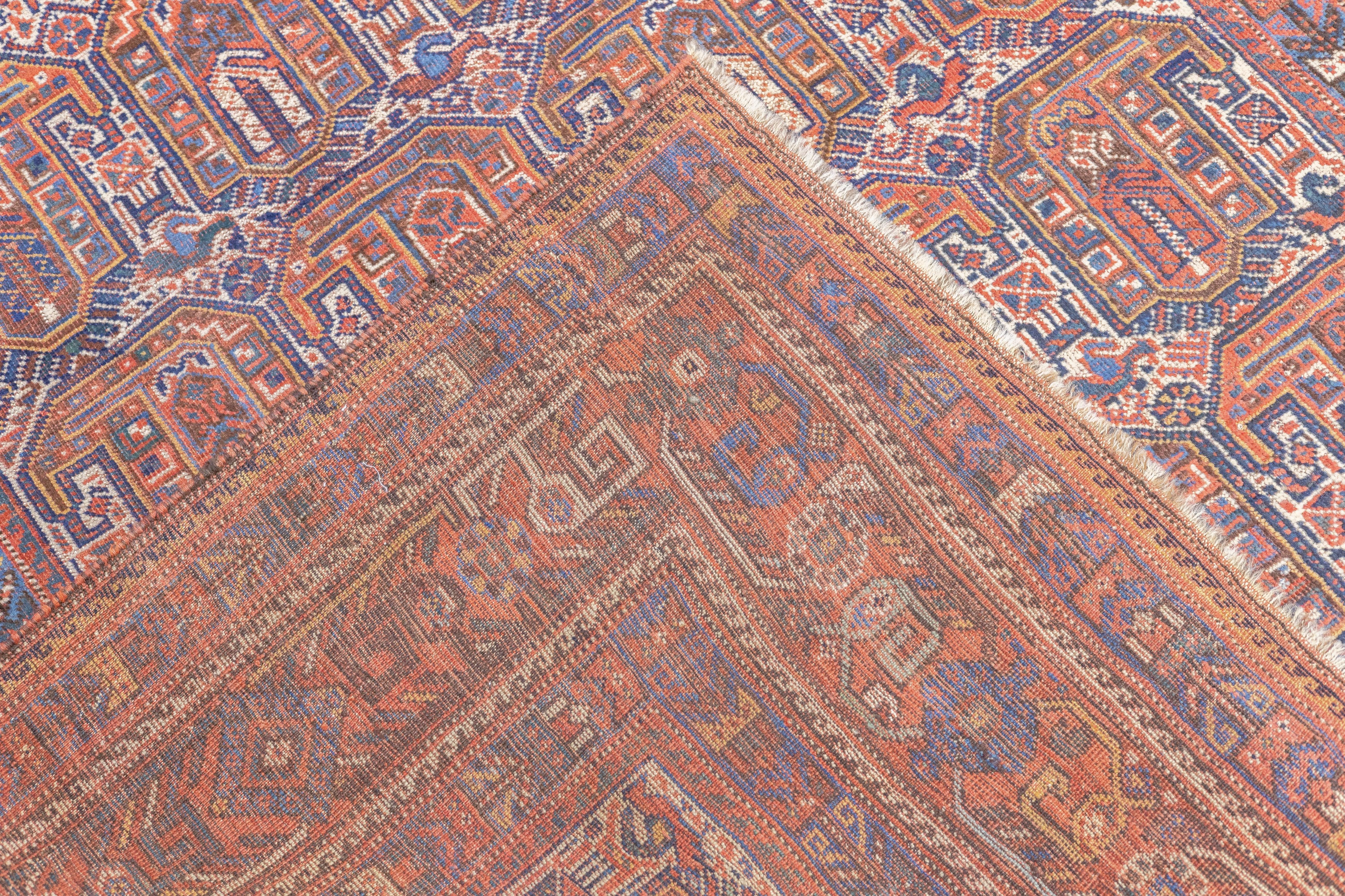Antique Khamseh Rug 4'10'' x 5'11'' For Sale 4