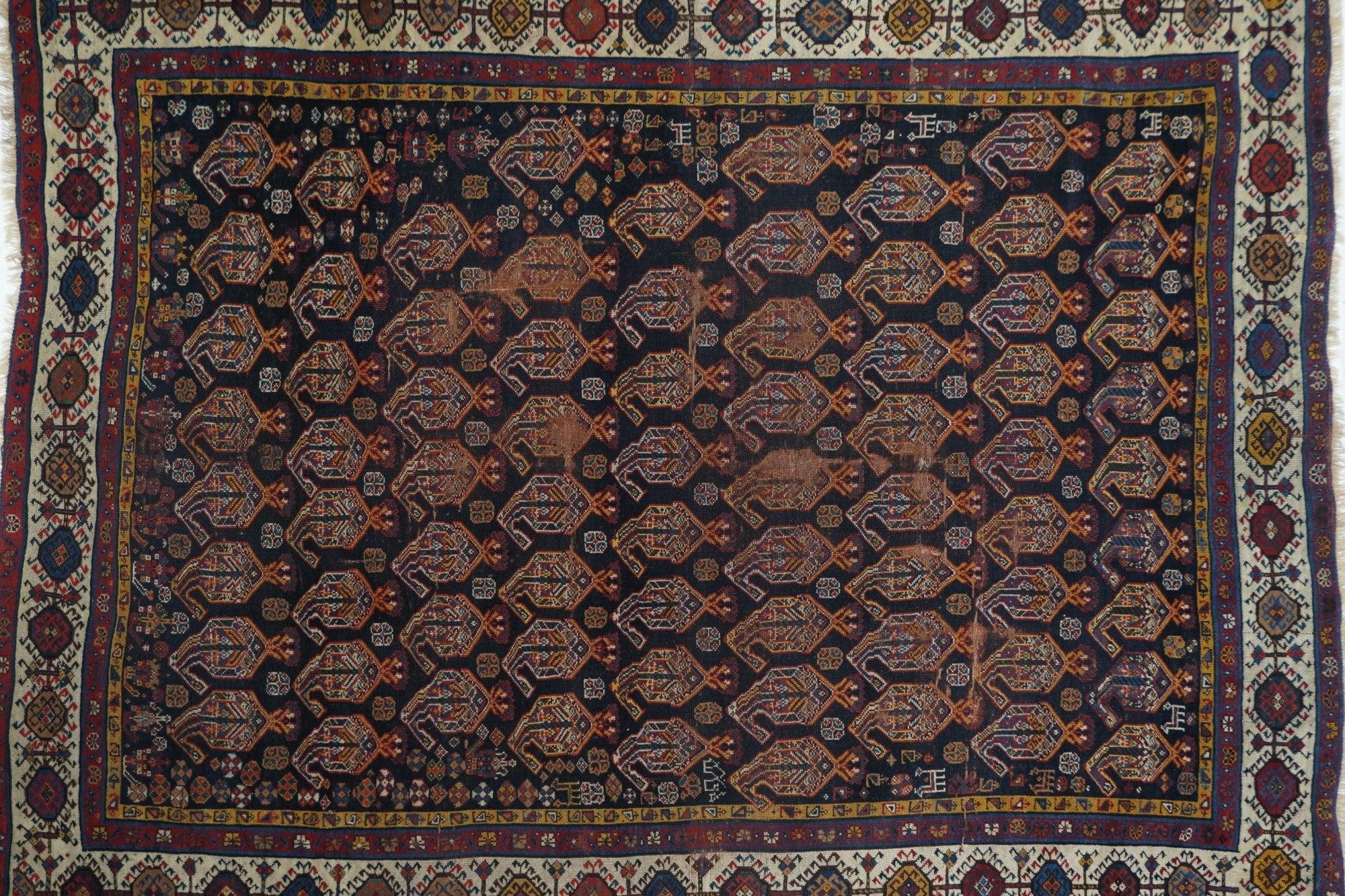Antiker Khamseh-Teppich 5'9'' x 7'5'' im Angebot 1