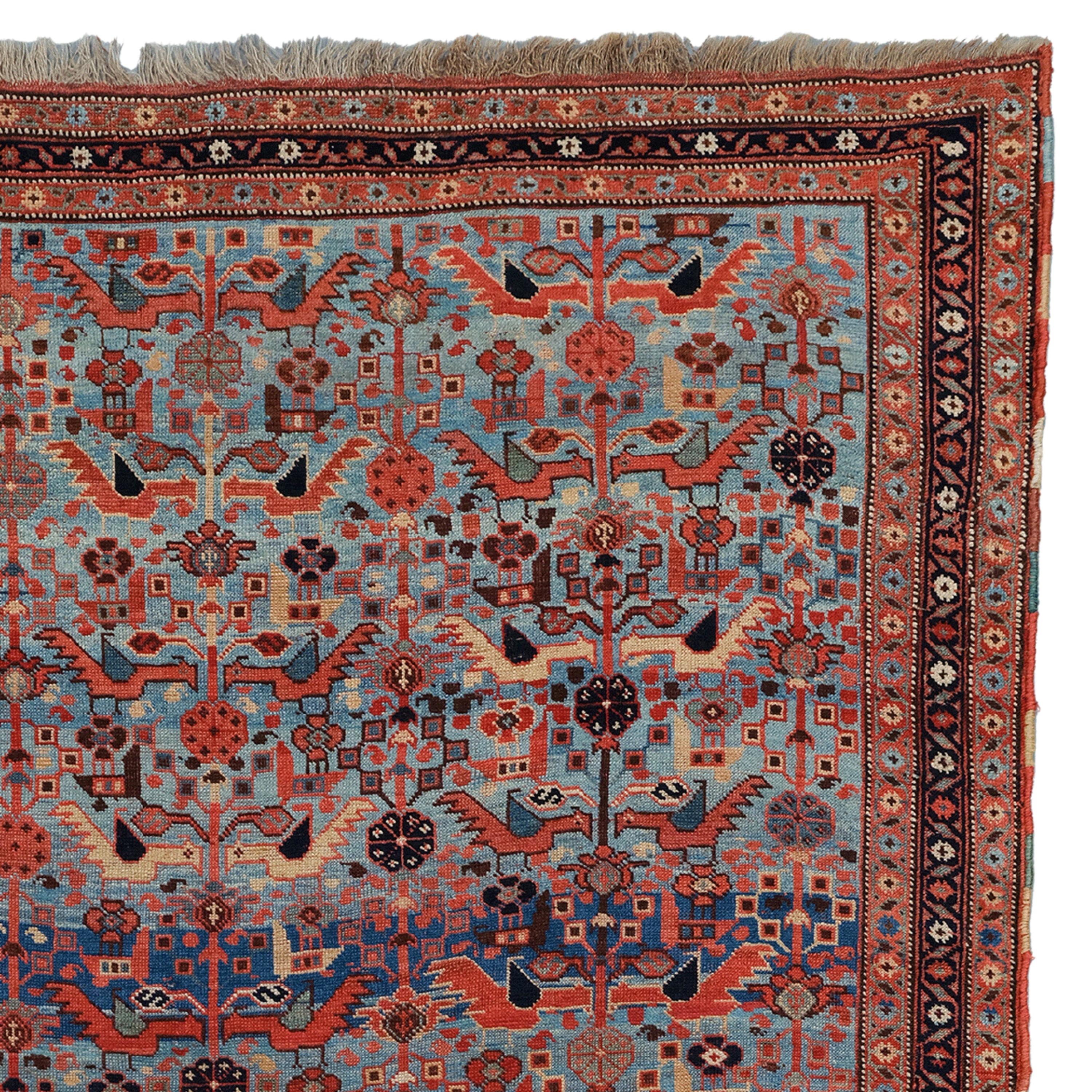 19th Century Antique Khamseh Rug, Antique Rug, Antique Carpet, Antique Persian Rug For Sale
