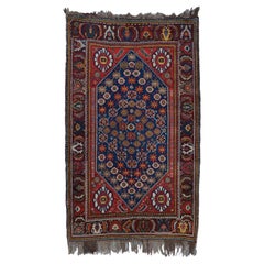Antiker Khamseh-Teppich - Khamseh-Teppich aus dem späten 19. Jahrhundert, Vintage-Teppich, Antik-Teppich