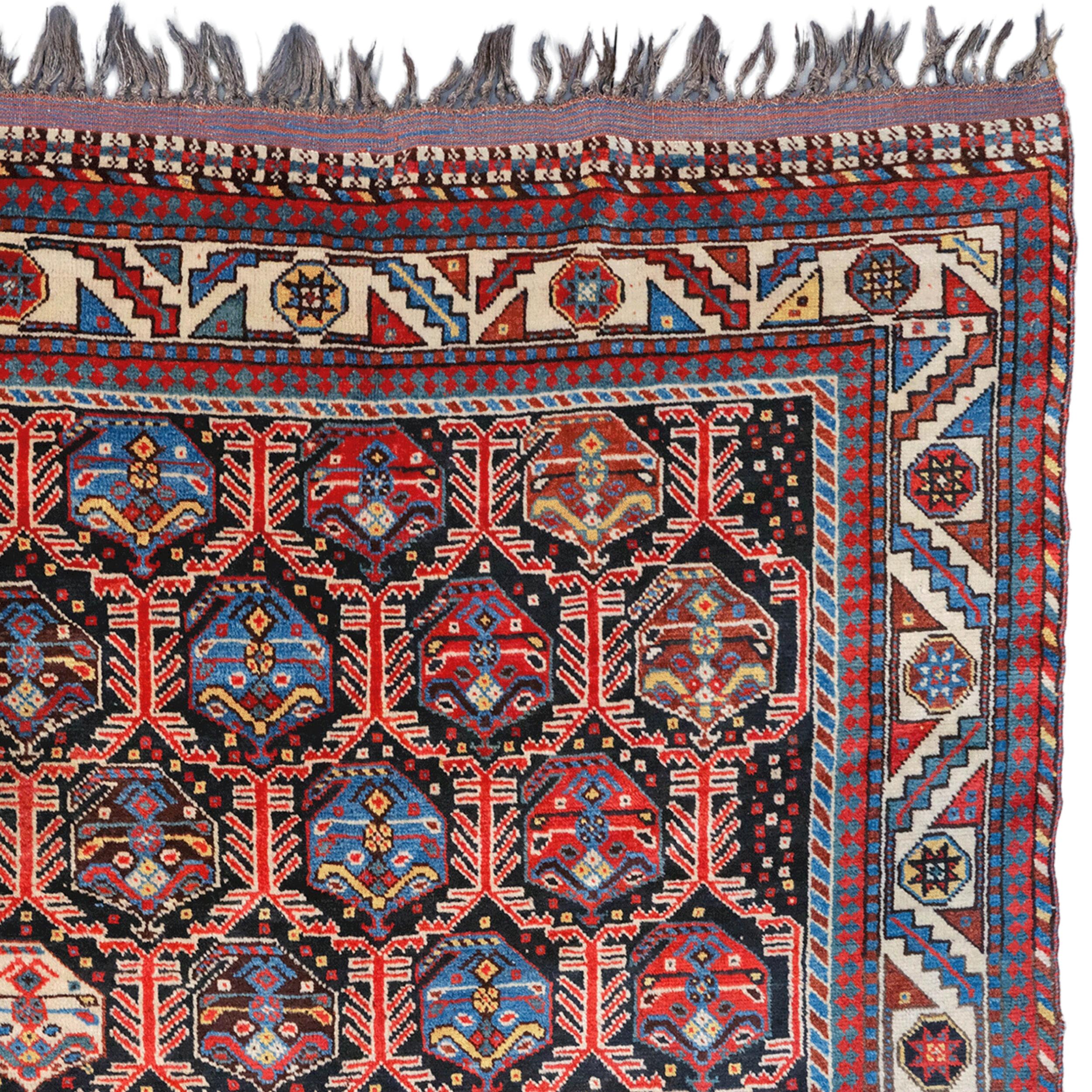 Wool Antique Khamseh Rug - Late 19th Century Persian Khamseh Rug For Sale