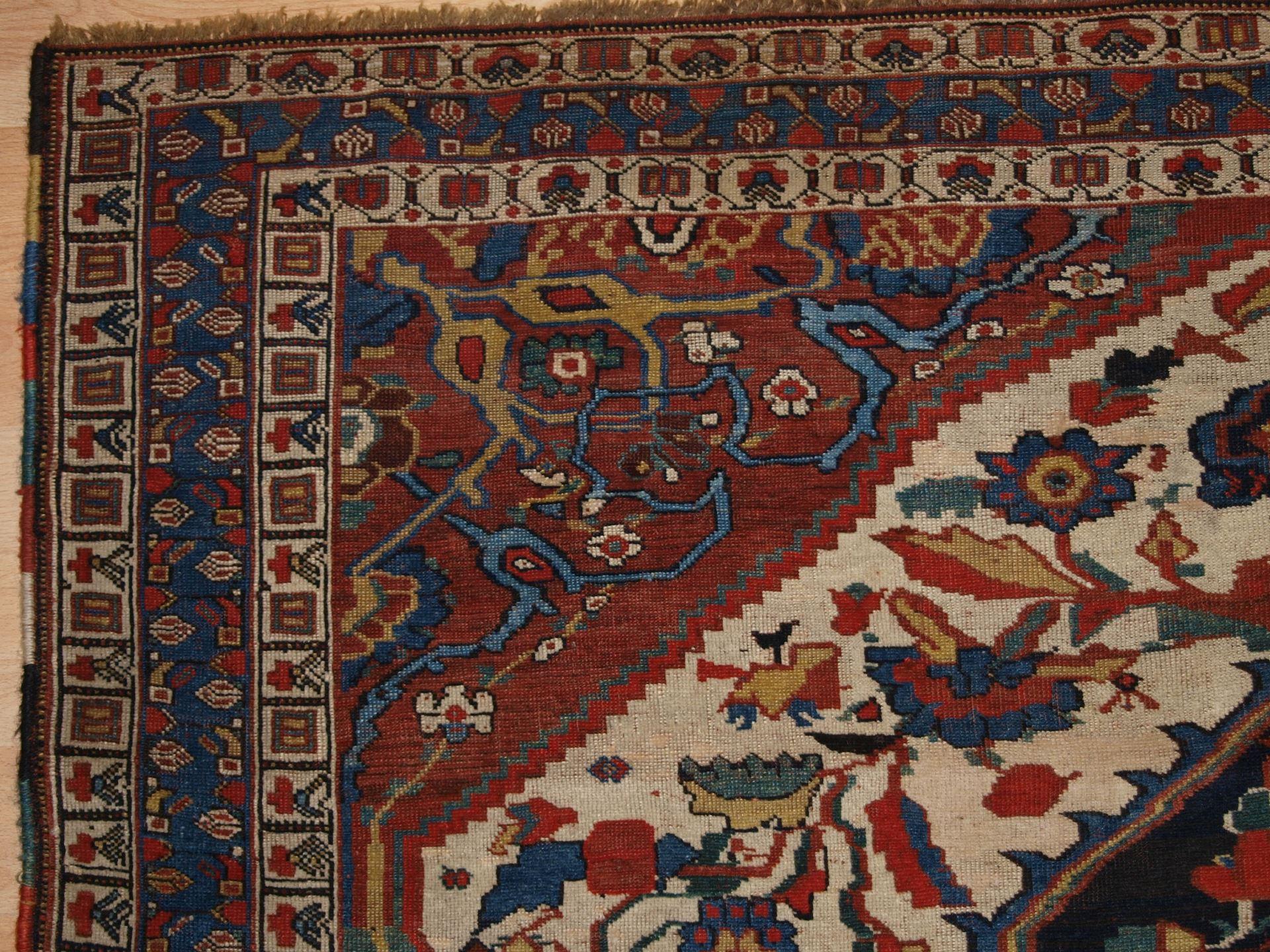 Caucasian Antique Khamseh tribal rug of beautiful design and colour.  Circa 1870. For Sale
