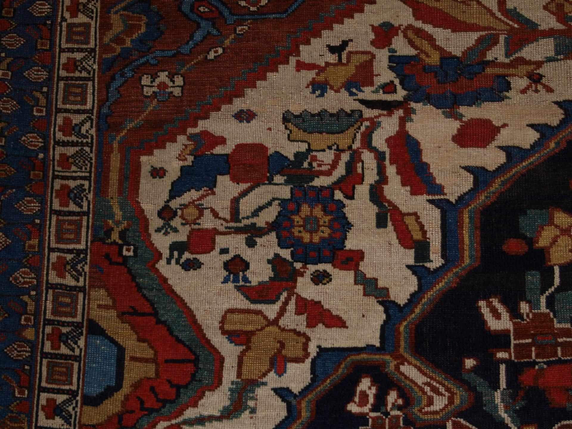 Antique Khamseh tribal rug of beautiful design and colour.  Circa 1870. For Sale 3