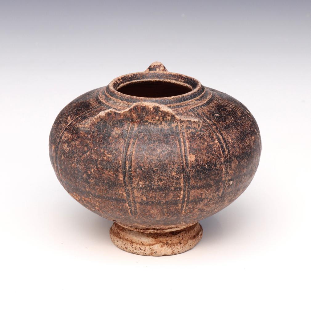 Cambodian Antique Khmer Bird Shaped Ceramic Lime Pot For Sale