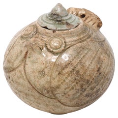 Antique Khmer Celadon Ceramic Owl Shaped Lime Pot
