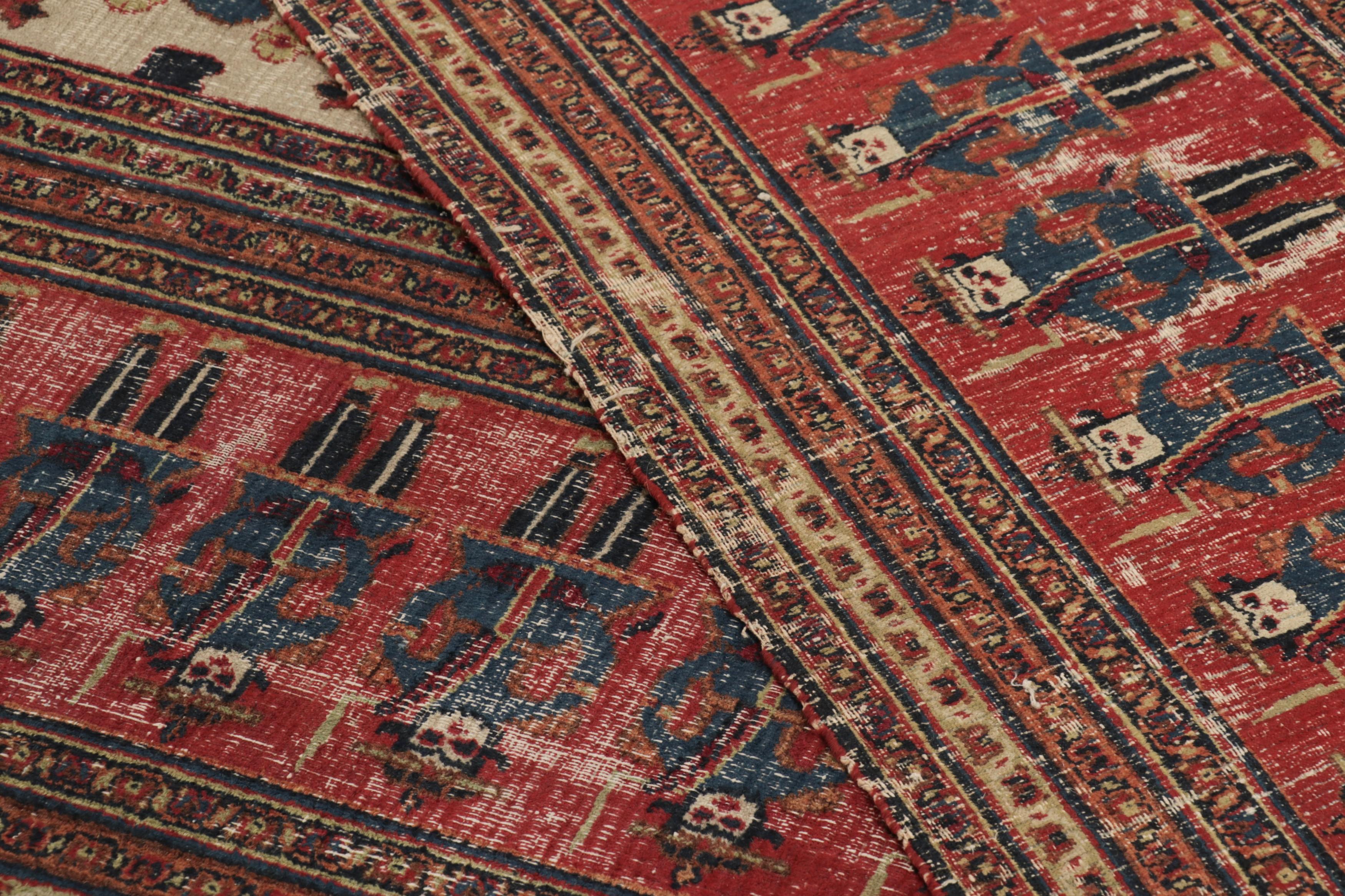 Antico tappeto persiano Khorassan con motivi floreali beige e rossi - Rug & Kilim in vendita 3