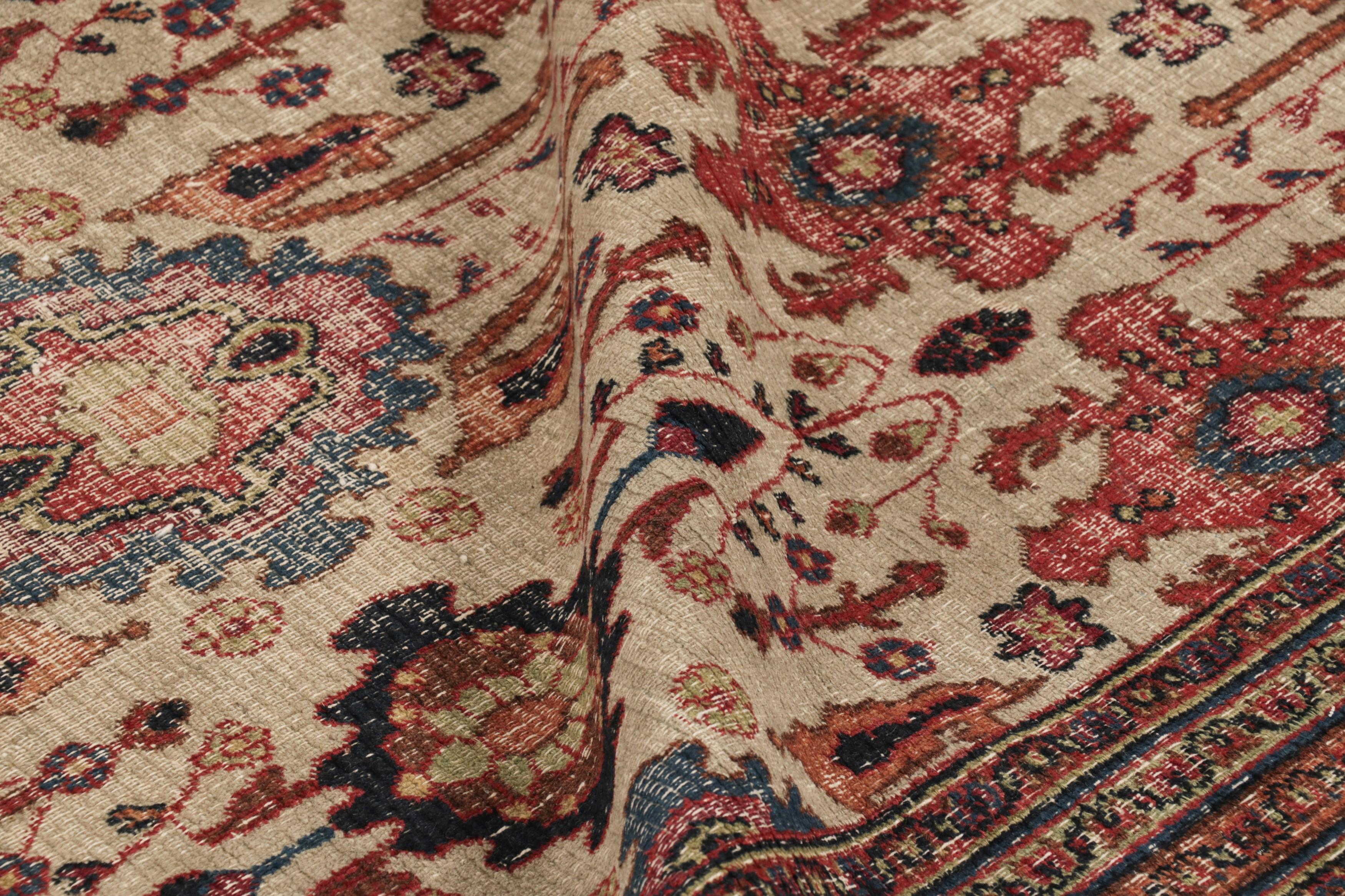 Antico tappeto persiano Khorassan con motivi floreali beige e rossi - Rug & Kilim in vendita 2