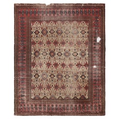 Antico tappeto persiano Khorassan con motivi floreali beige e rossi - Rug
Kilim