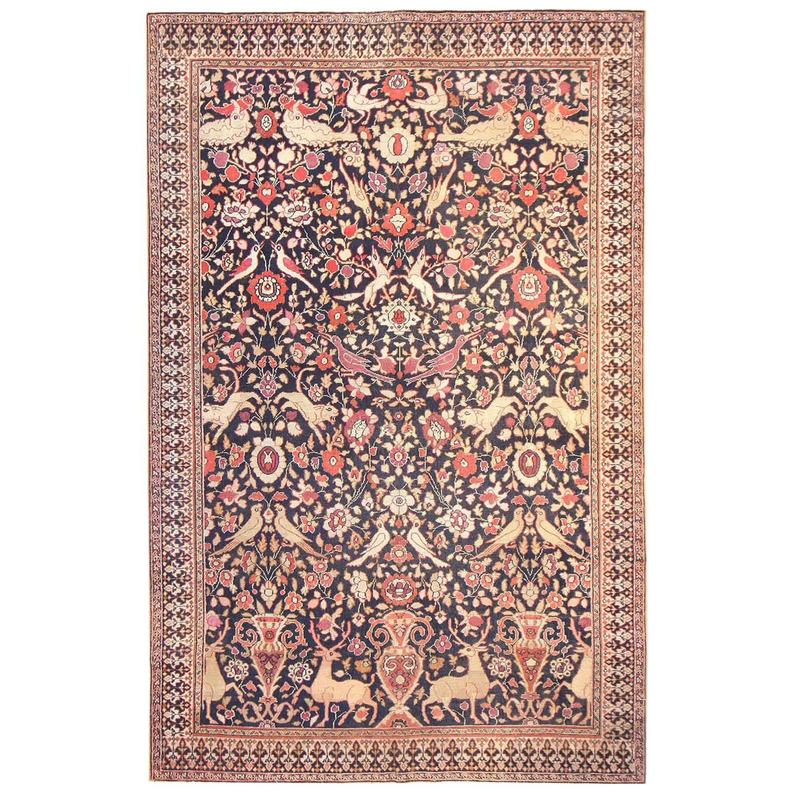 Antique Khorassan Persian Rug. Size: 5 ft 5 in x 8 ft 8 in (1.65 m x 2.64 m)