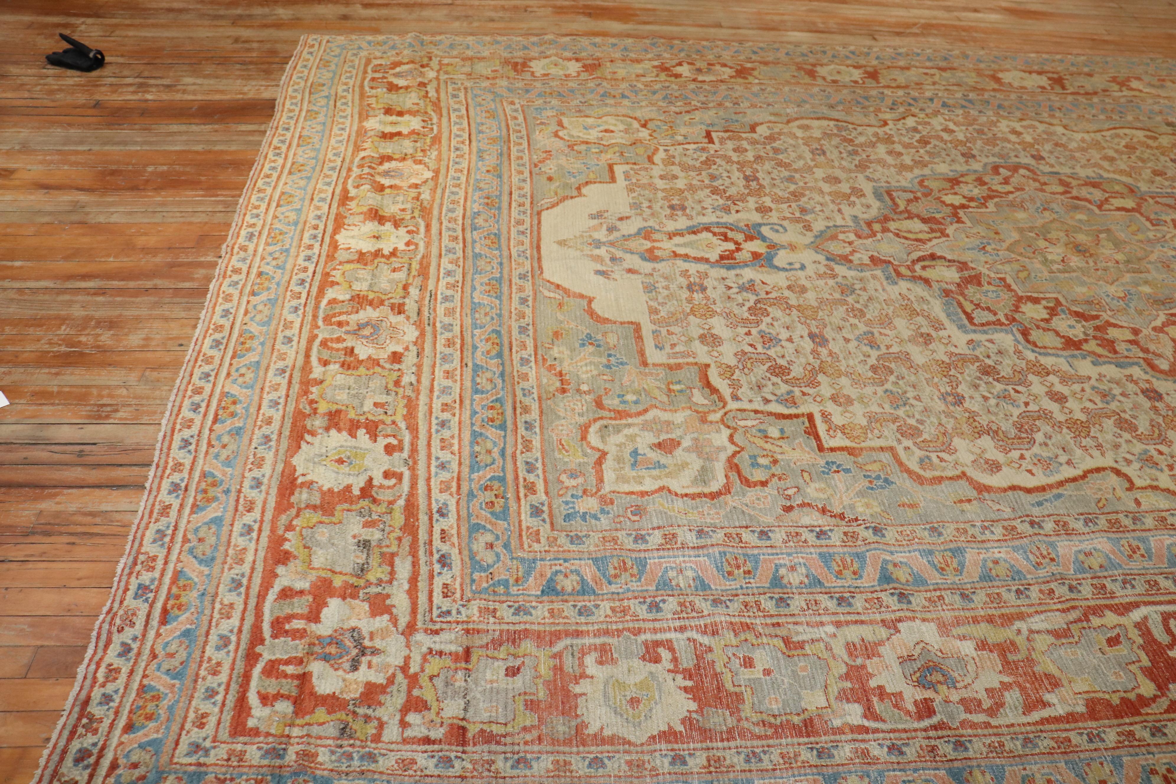 Wool Zabihi Collection Antique Persian Doroksh Rug For Sale