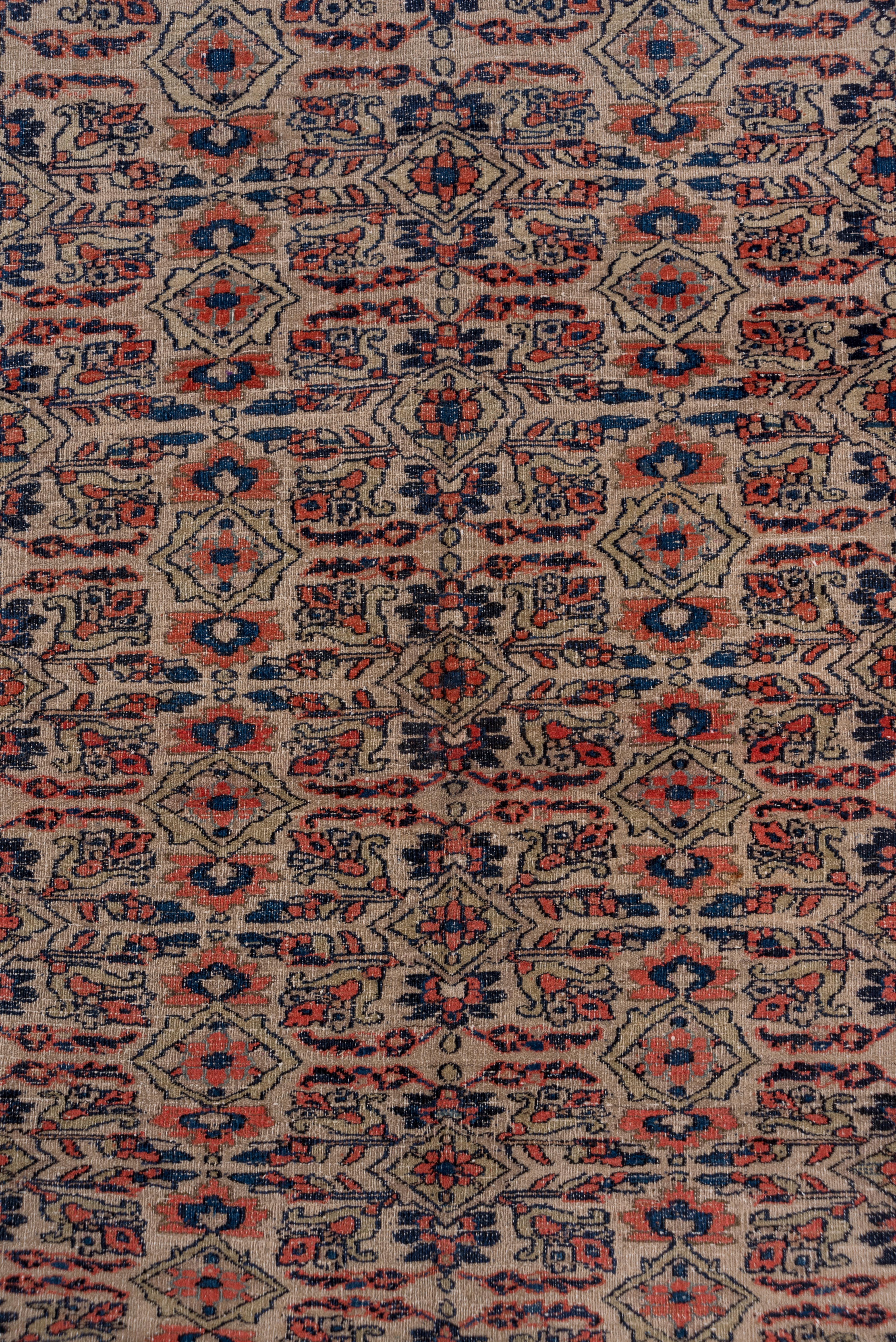 Antique Khorassan Rug Persian Floral Grid In Good Condition For Sale In New York, NY