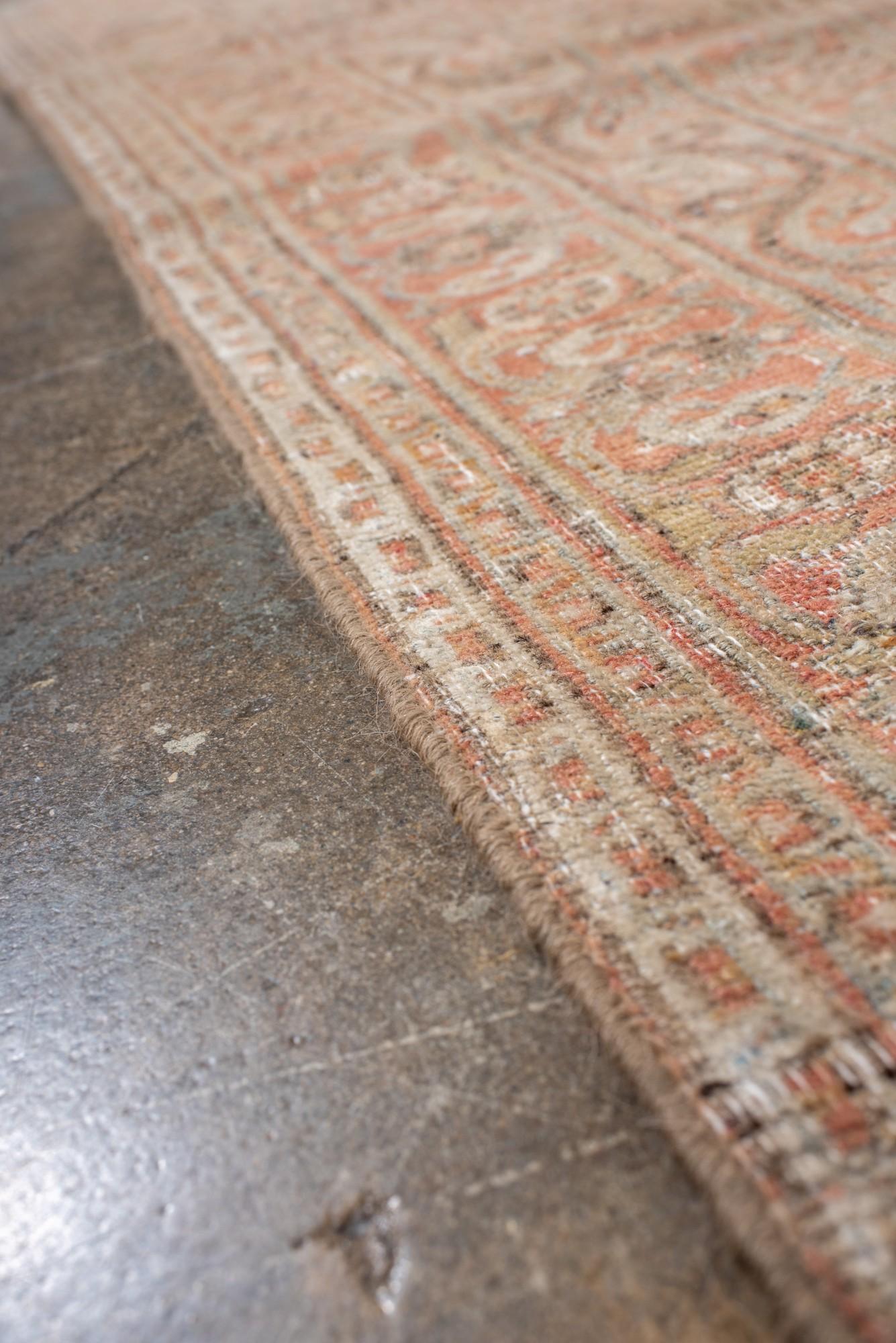 Wool Antique Khorassan Rug with Faded Allover Floral Pattern For Sale