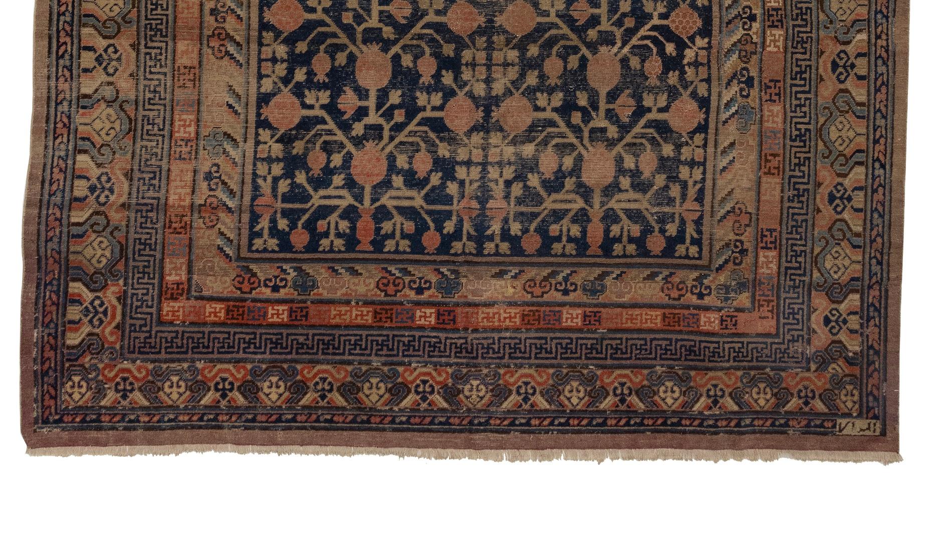 Turkish Antique Khotan Area Rug For Sale