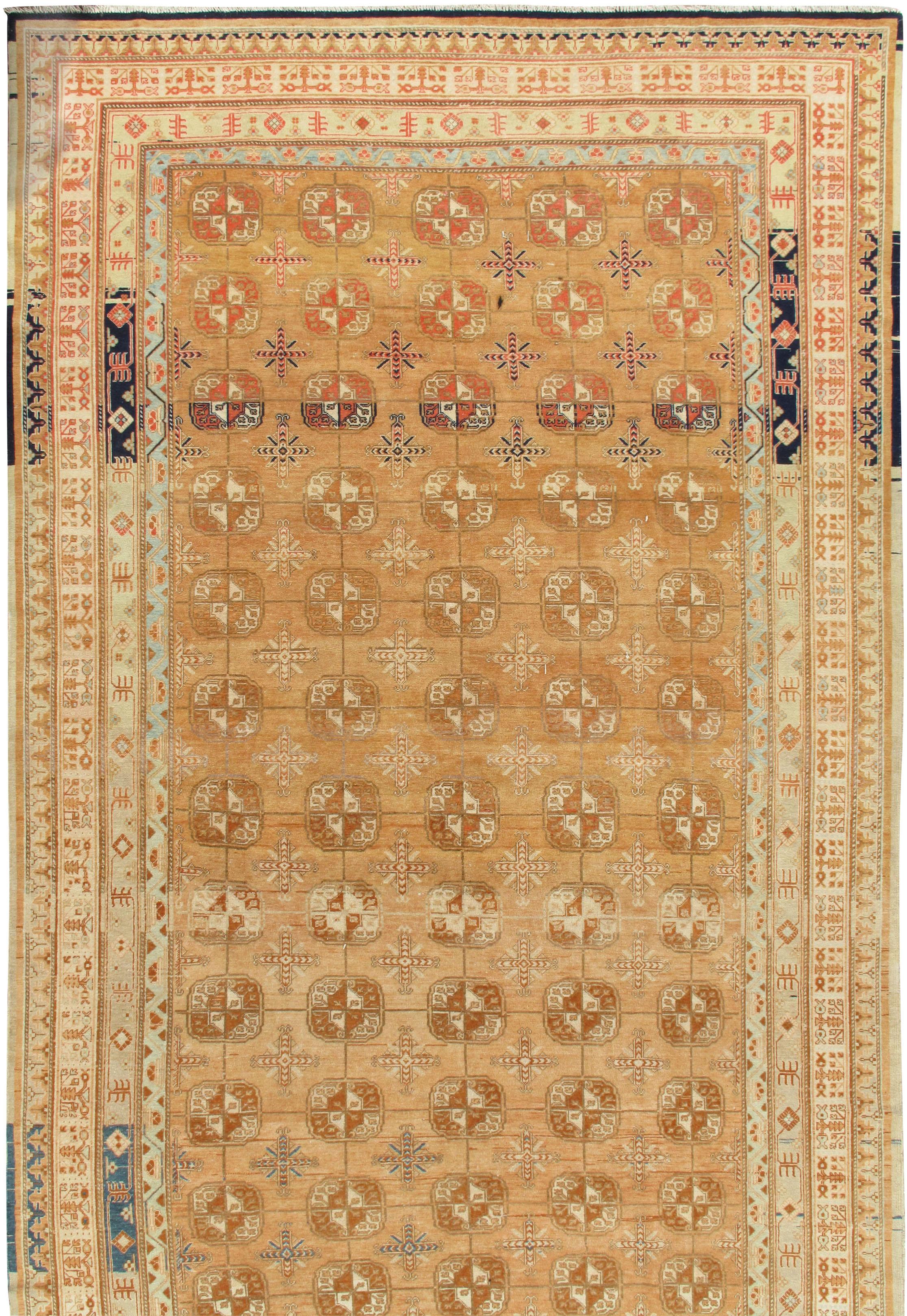 Hand-Knotted Antique Khotan Carpet Rug