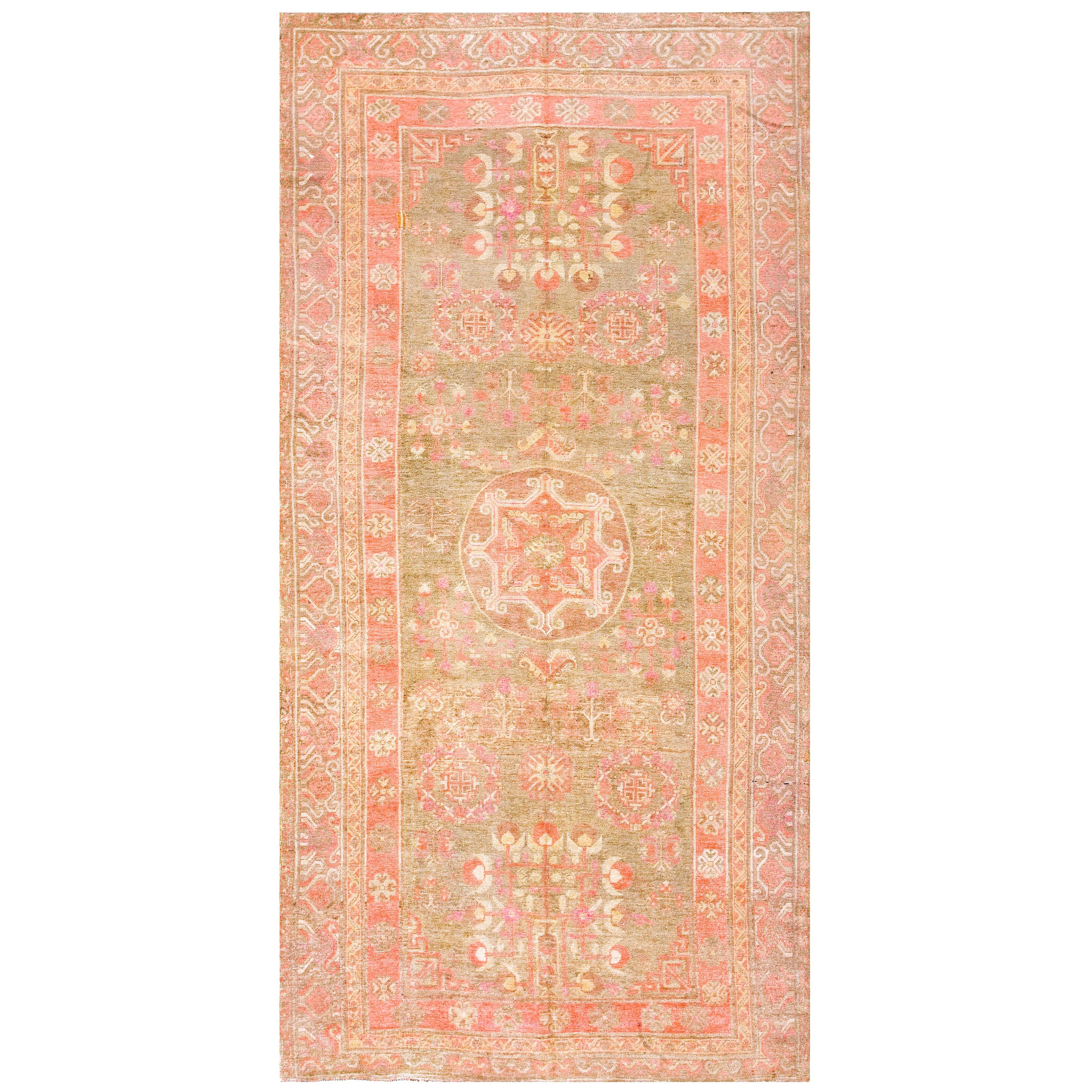 Early 20th Century Central Asian Khotan Carpet ( 5'6" x 11'2" - 168 x 340 ) For Sale