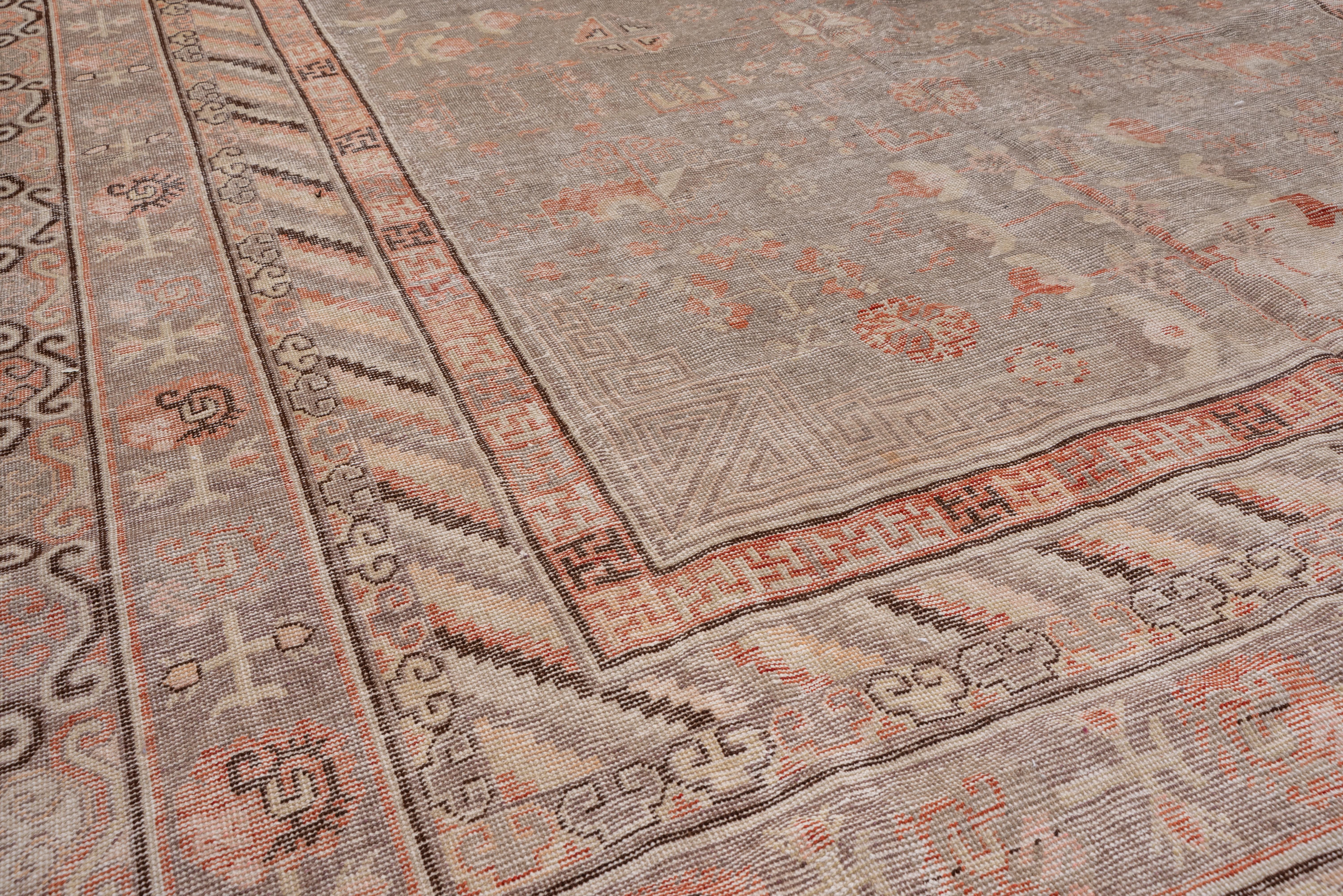 Wool Antique Khotan Gallery Carpet, Soft Palette, circa 1910s For Sale