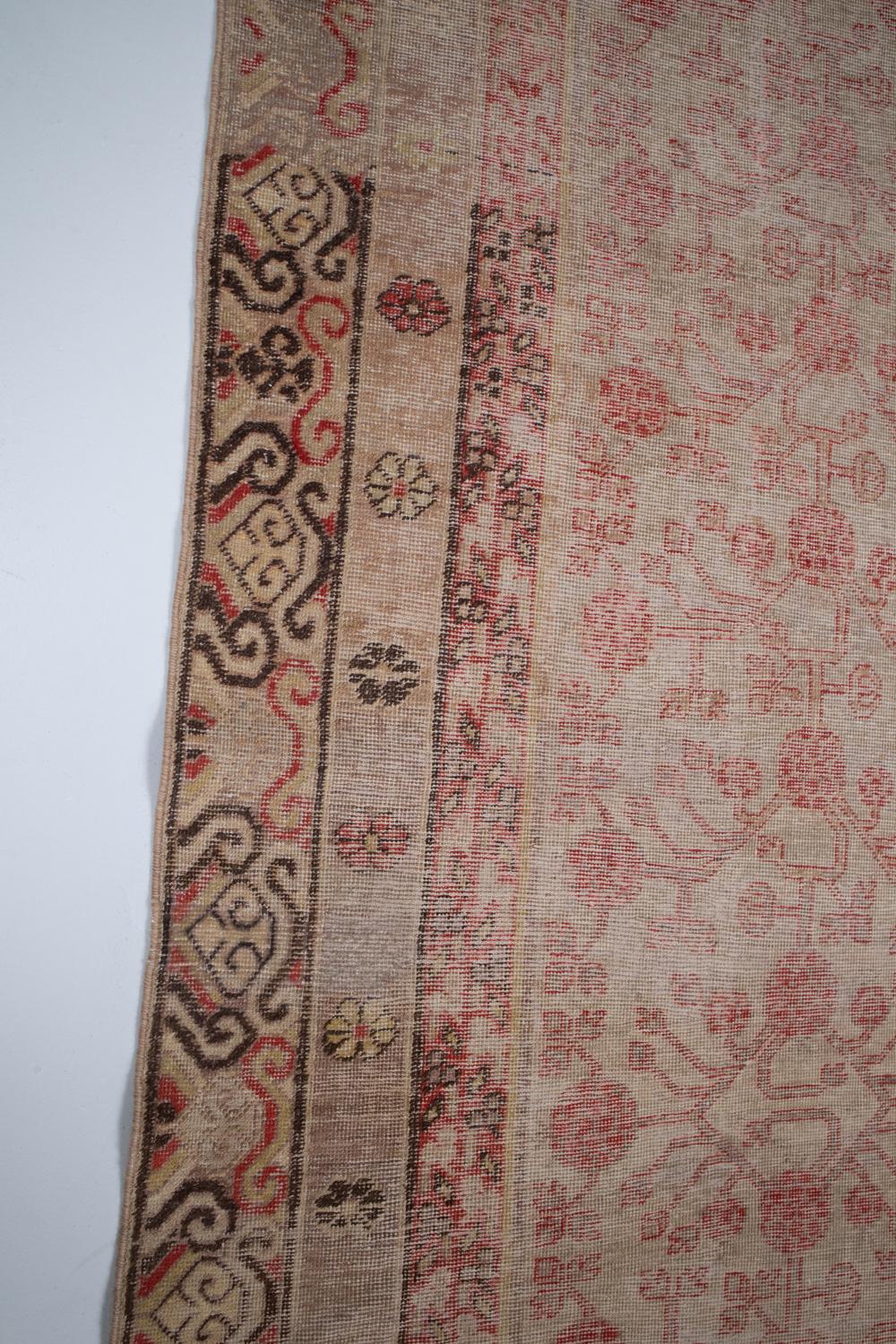 19th Century Antique Khotan Gallery Rug For Sale