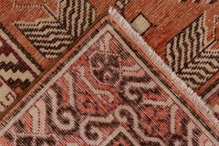 Antique Khotan Gallery Rug, Red & Orange Allover Field, Circa 1920s