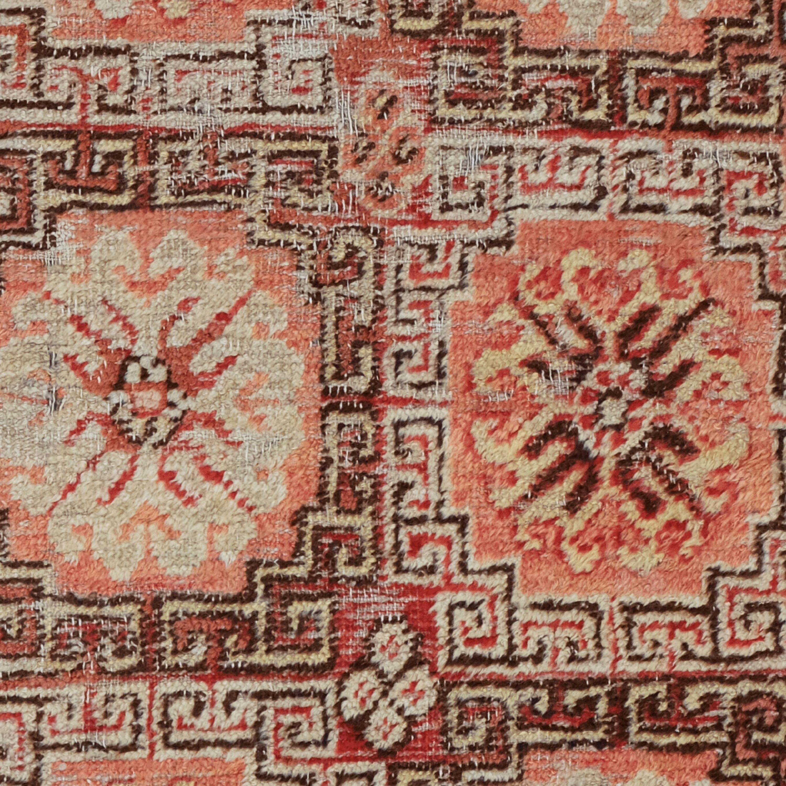 Antiker Khotan-Teppich - Khotan-Teppich des 19. Jahrhunderts, handgewebter Teppich, antiker Teppich (Ostturkestanisch) im Angebot