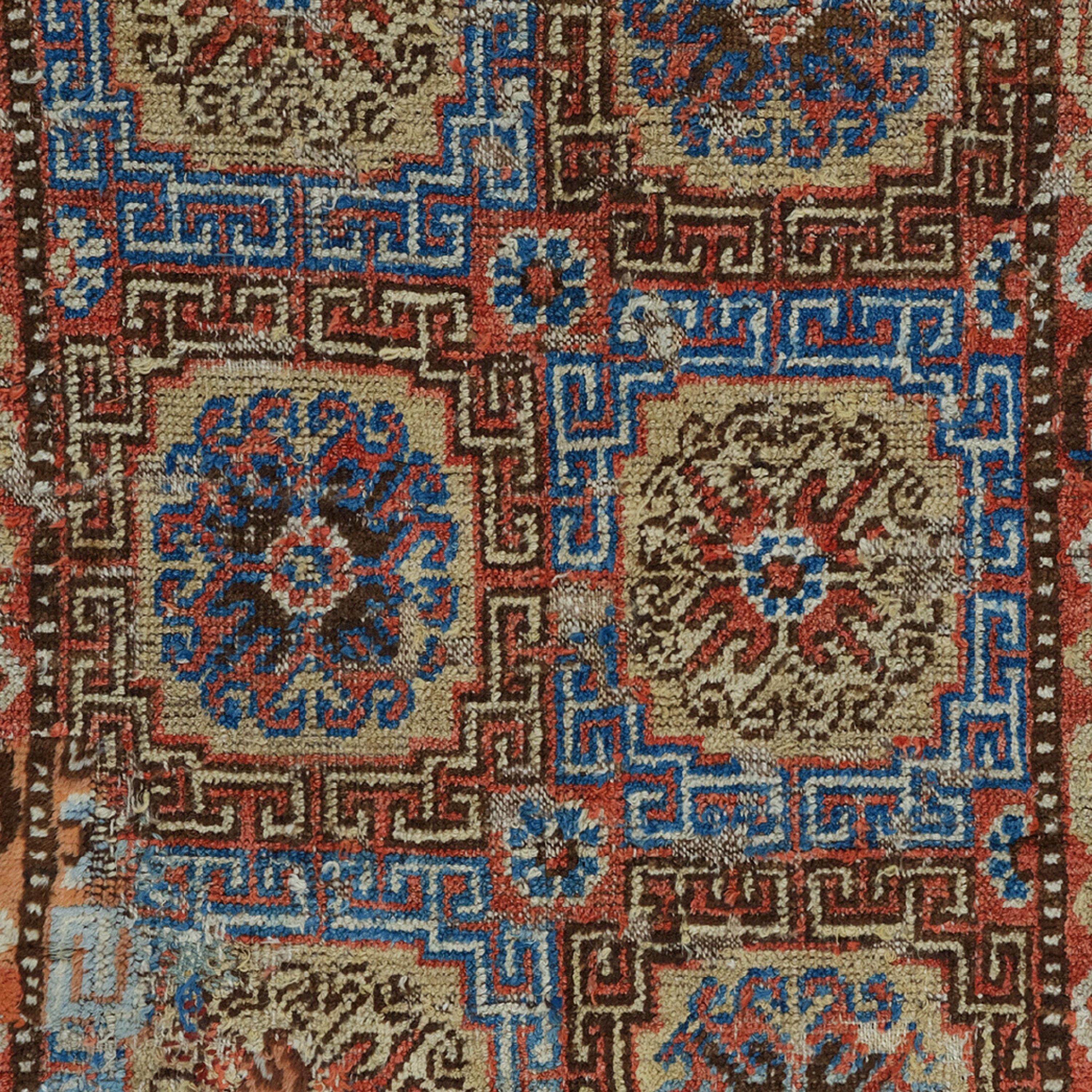 Antiker Khotan-Teppich - Khotan-Teppich des 19. Jahrhunderts, handgewebter Teppich, antiker Teppich (Ostasiatisch) im Angebot